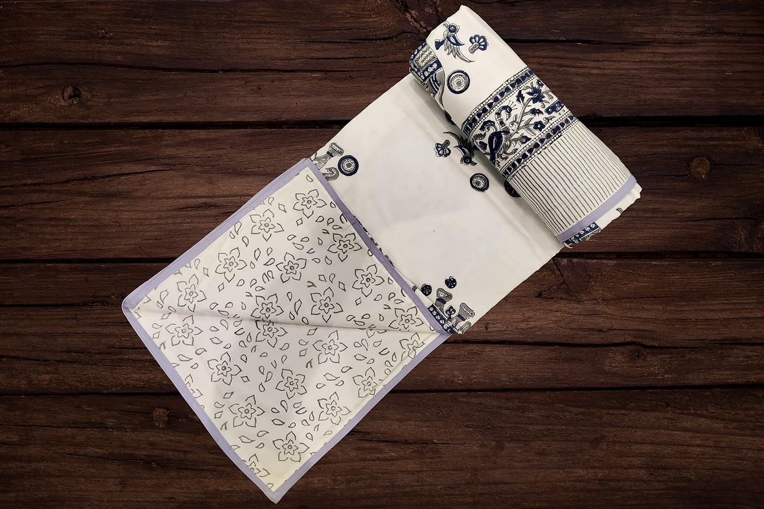 Reversible Cotton Dohar, Single Bed, Floral