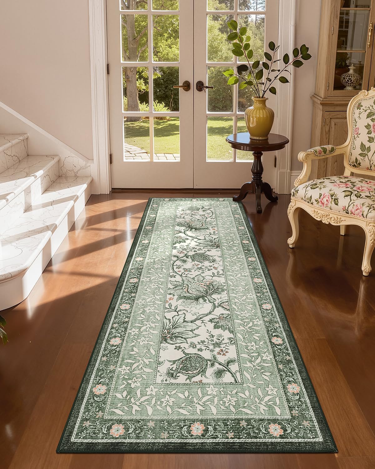 Botanical Washable Area Rug, 5 x 7 ft