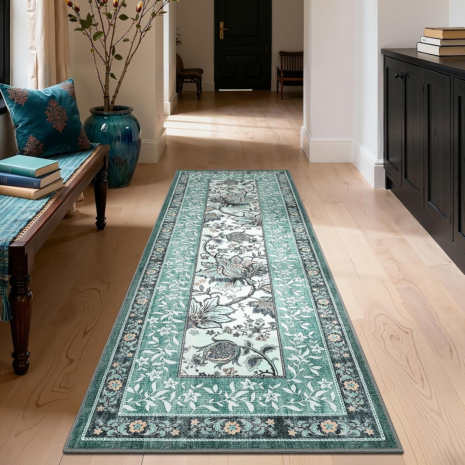 Botanical Washable Area Rug, 5 x 7 ft