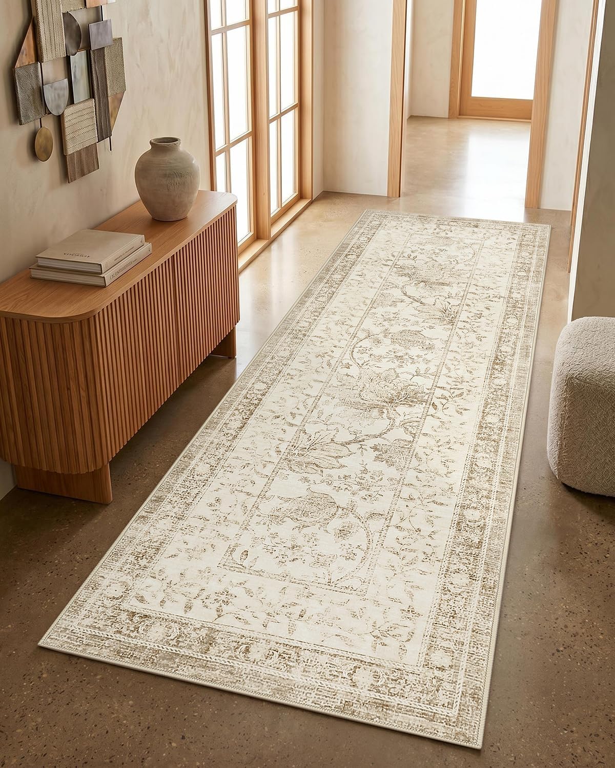 Botanical Washable Area Rug, 5 x 7 ft