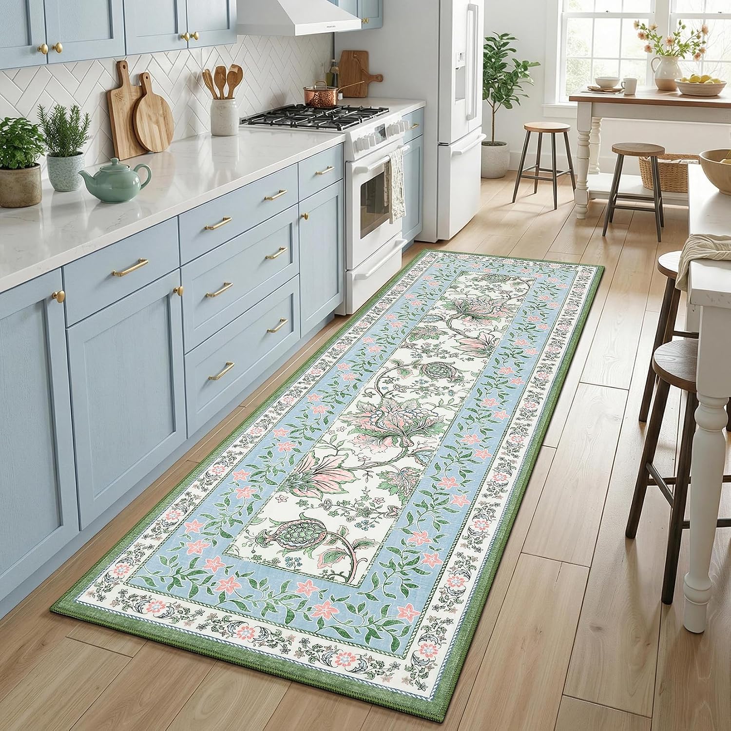 Botanical Washable Area Rug, 5 x 7 ft