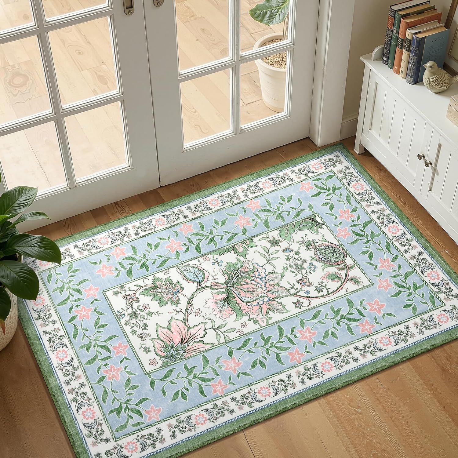 Botanical Washable Area Rug, 5 x 7 ft