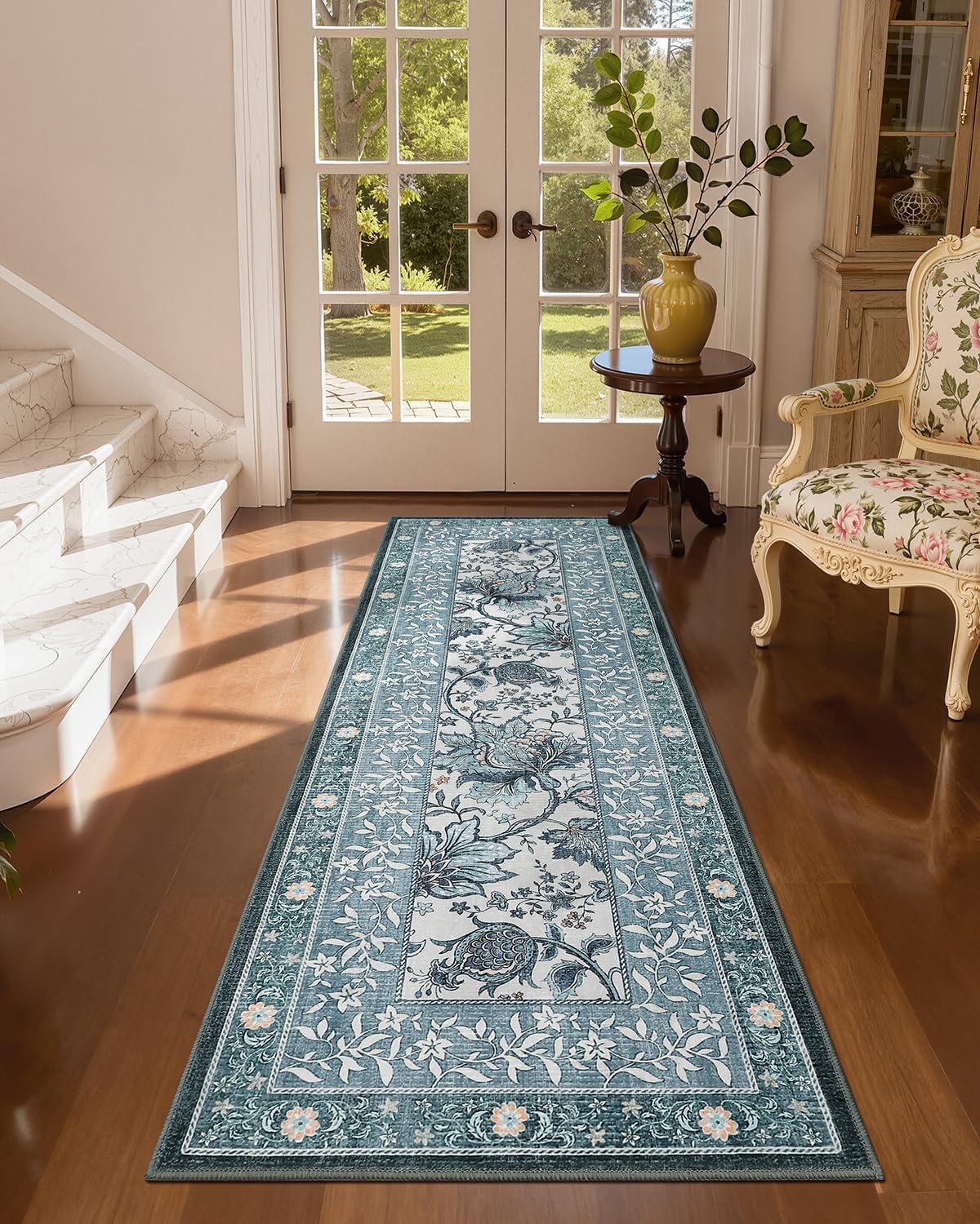 Botanical Washable Area Rug, 5 x 7 ft