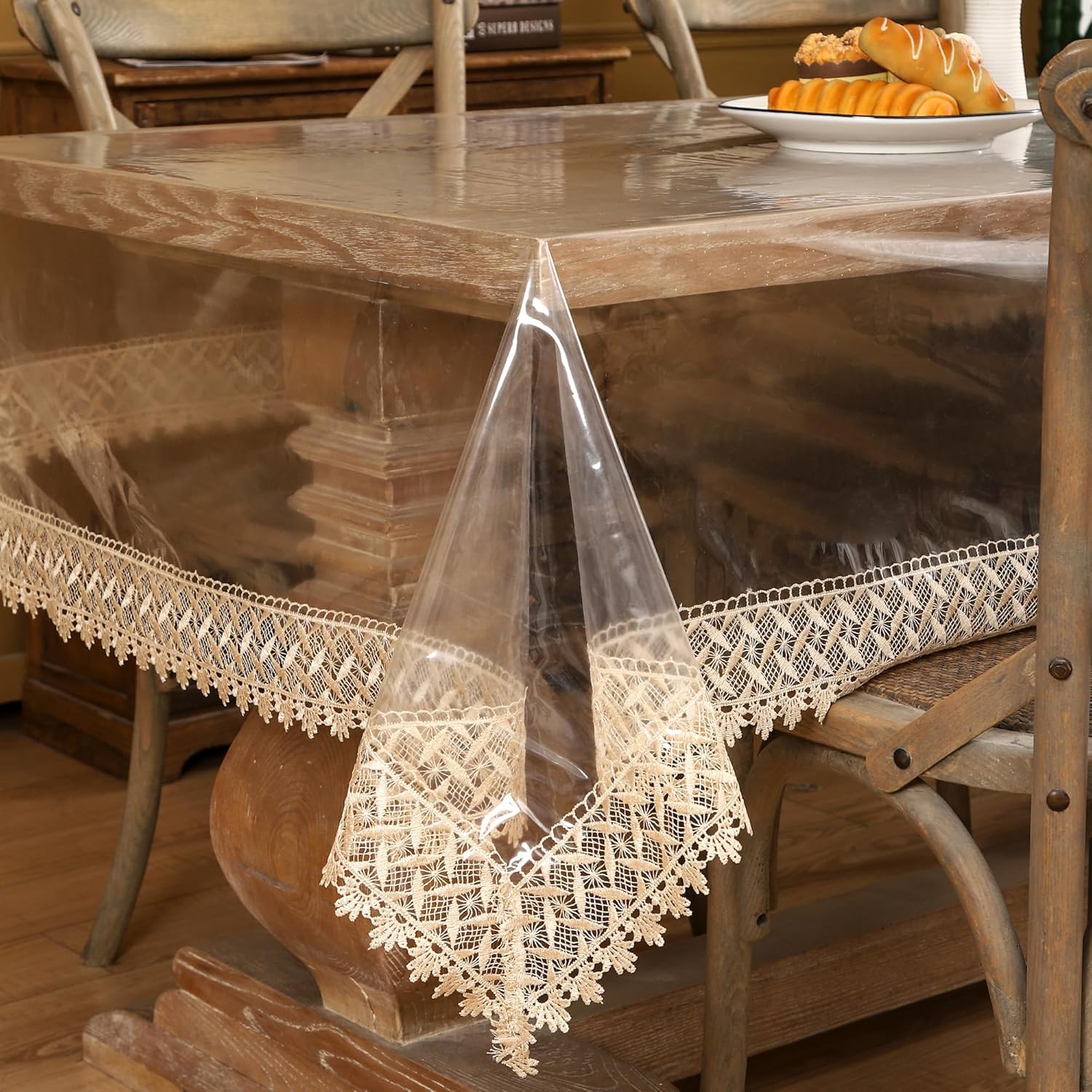 Clear Vinyl Square Tablecloth Protector
