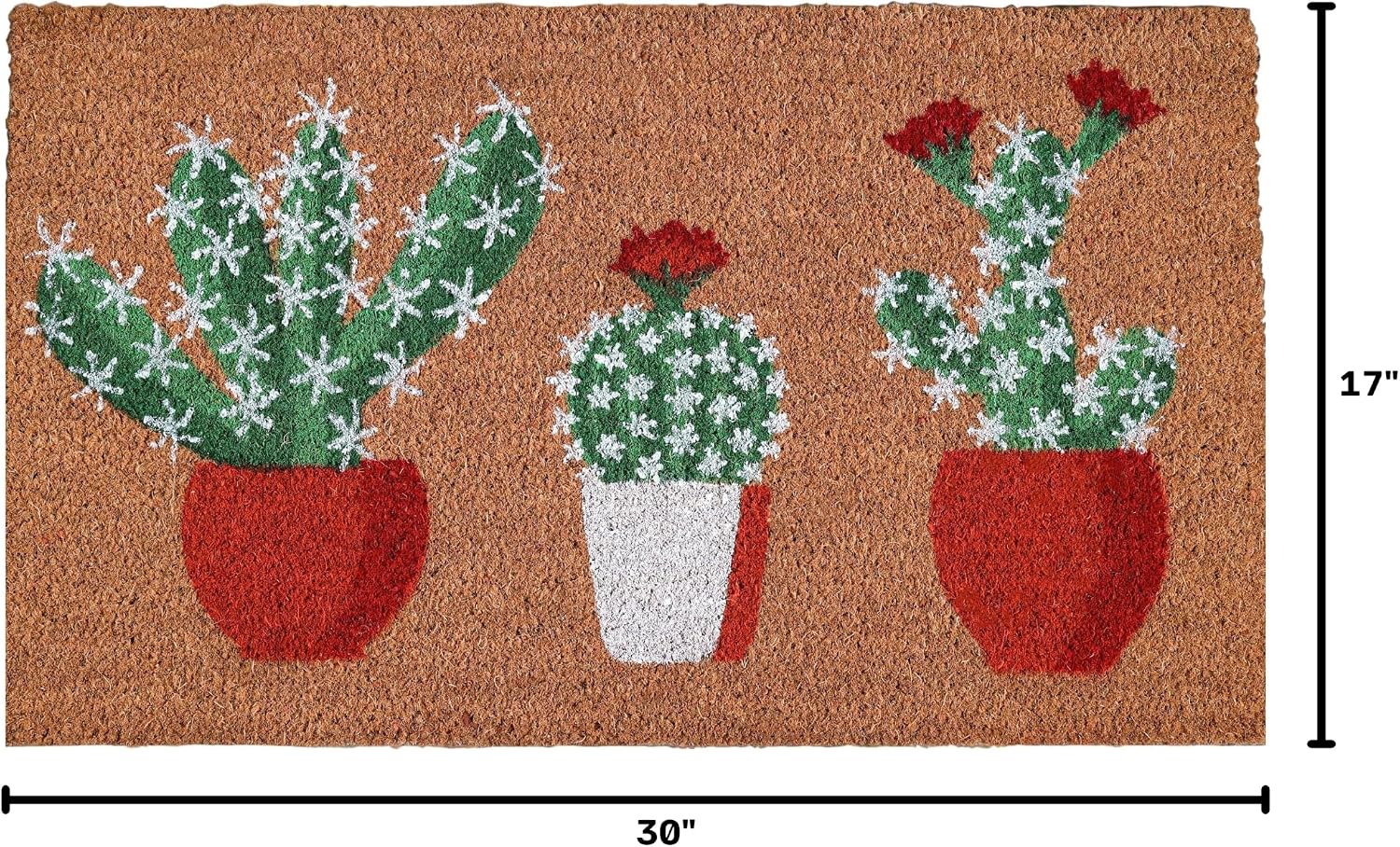 Coir Doormat with PVC Backing, 17 x 30 inch, Natural