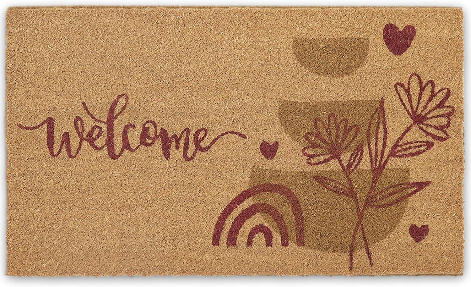 Coir Doormat with PVC Backing, 17 x 30 inch, Natural