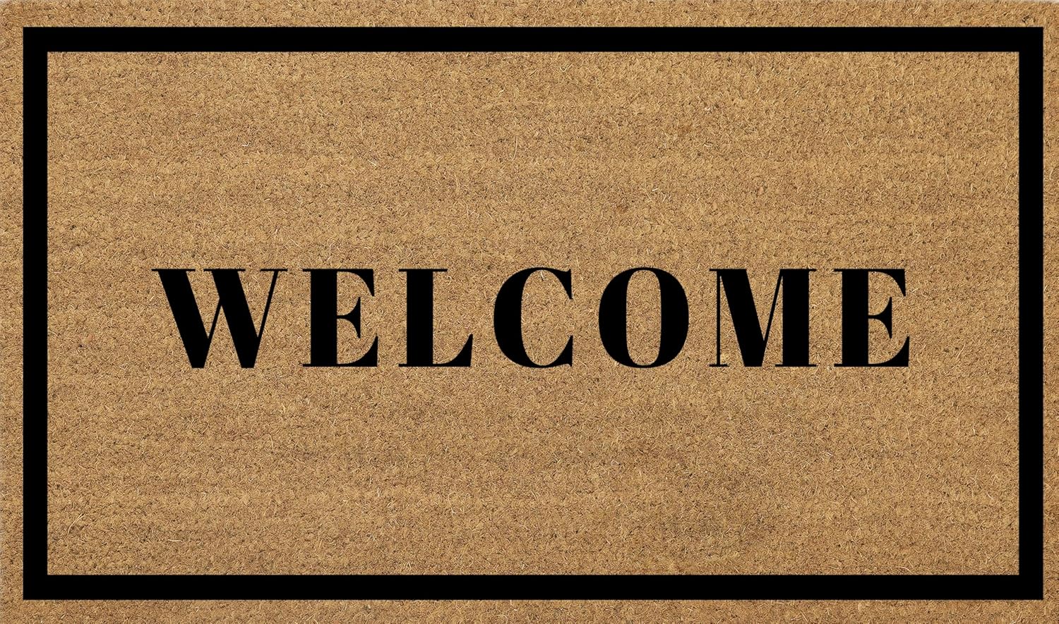 Coir Doormat with PVC Backing, 17 x 30 inch, Natural