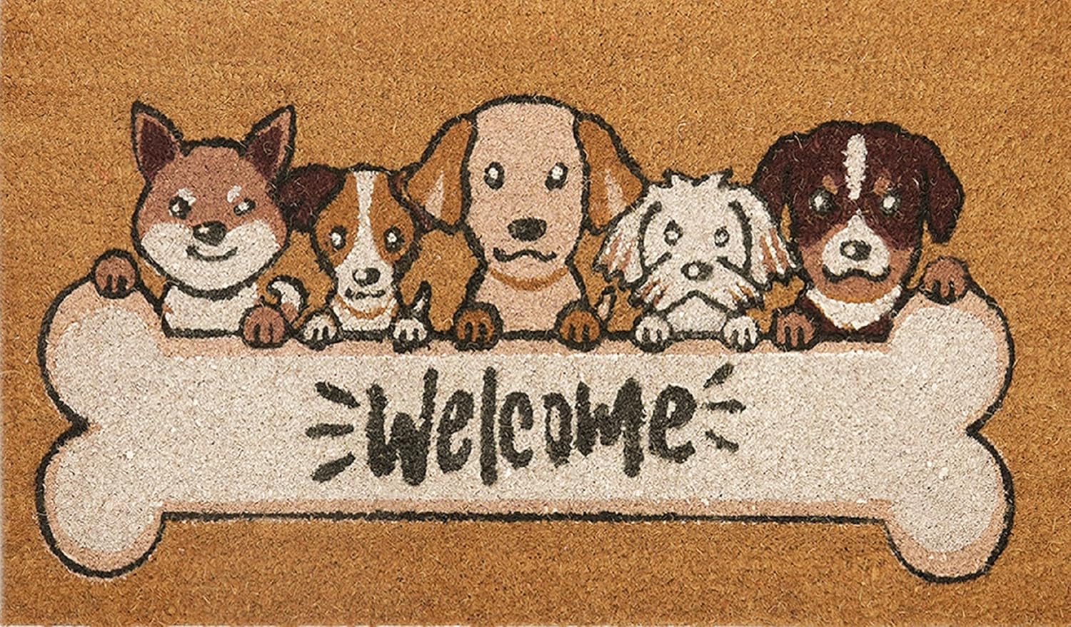 Coir Doormat with PVC Backing, 17 x 30 inch, Natural