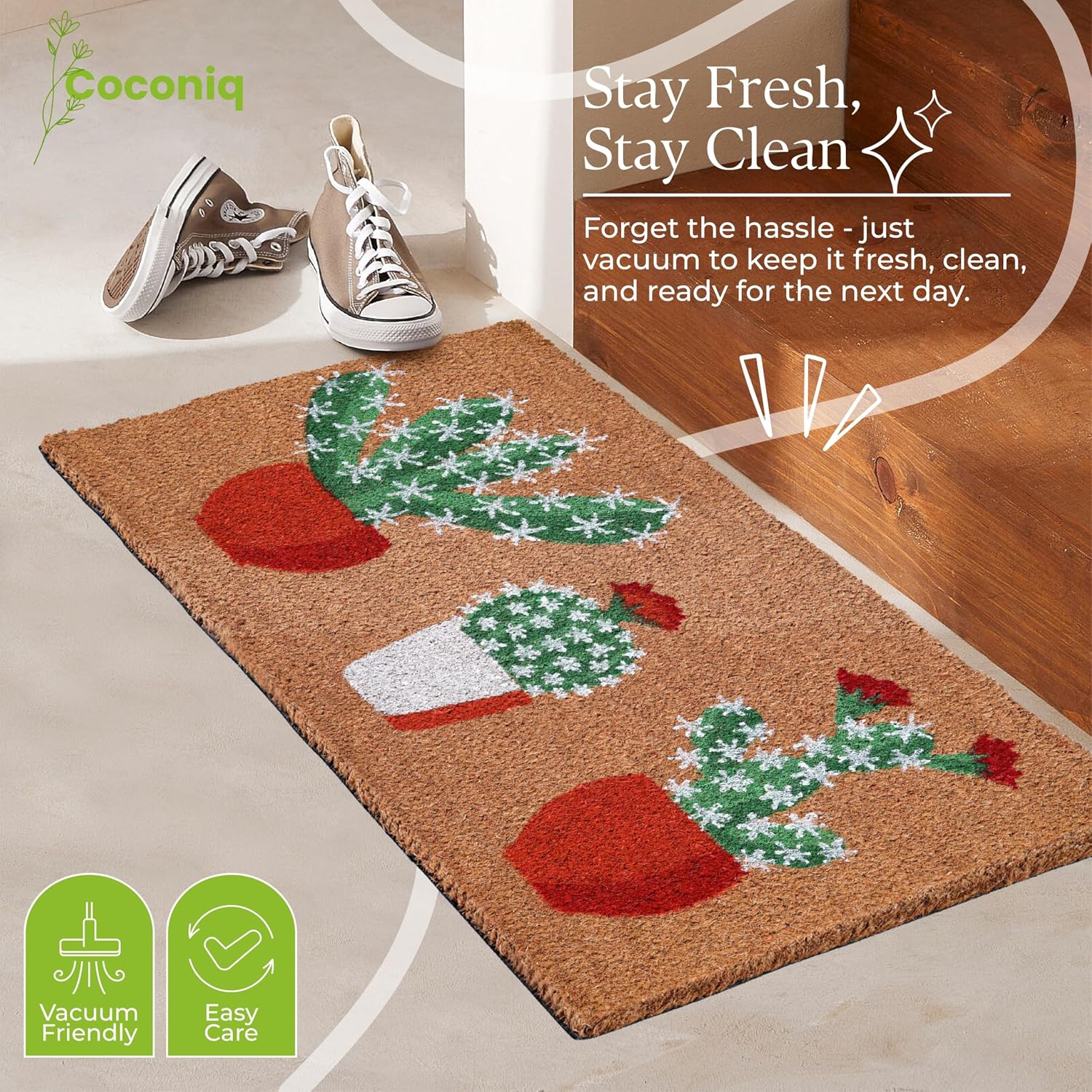 Coir Doormat with PVC Backing, 17 x 30 inch, Natural
