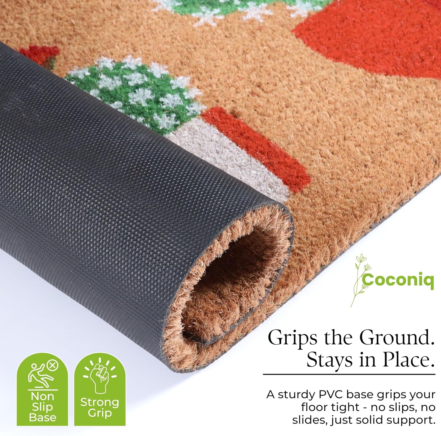 Coir Doormat with PVC Backing, 17 x 30 inch, Natural
