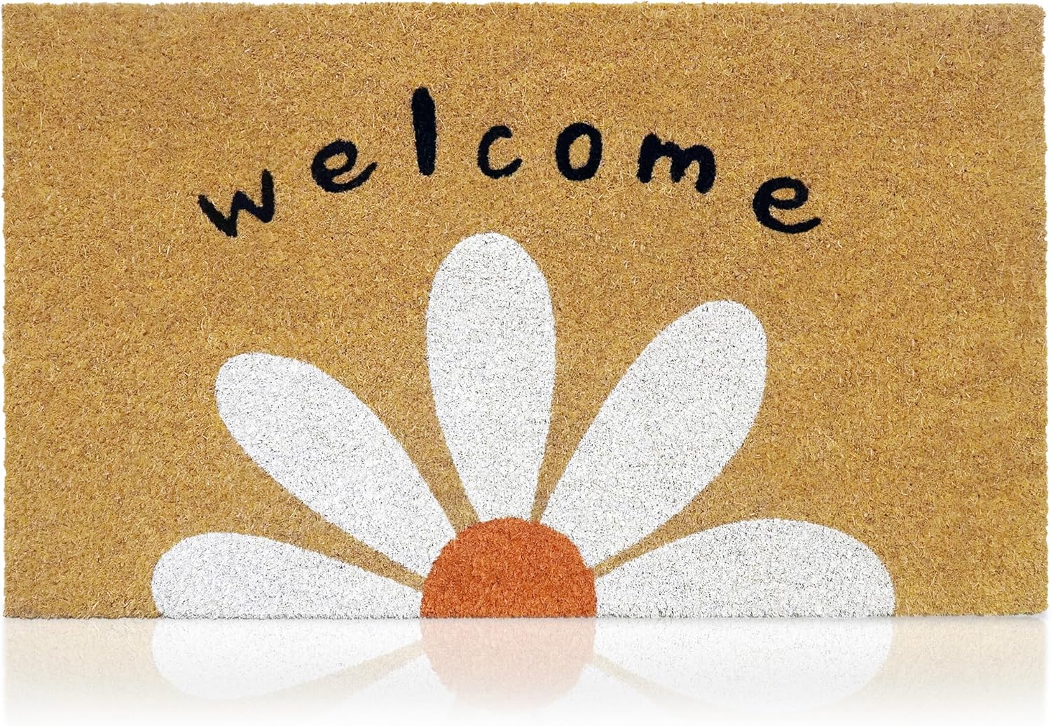 Coir Welcome Mat with Printed Design, 17 x 29 inch