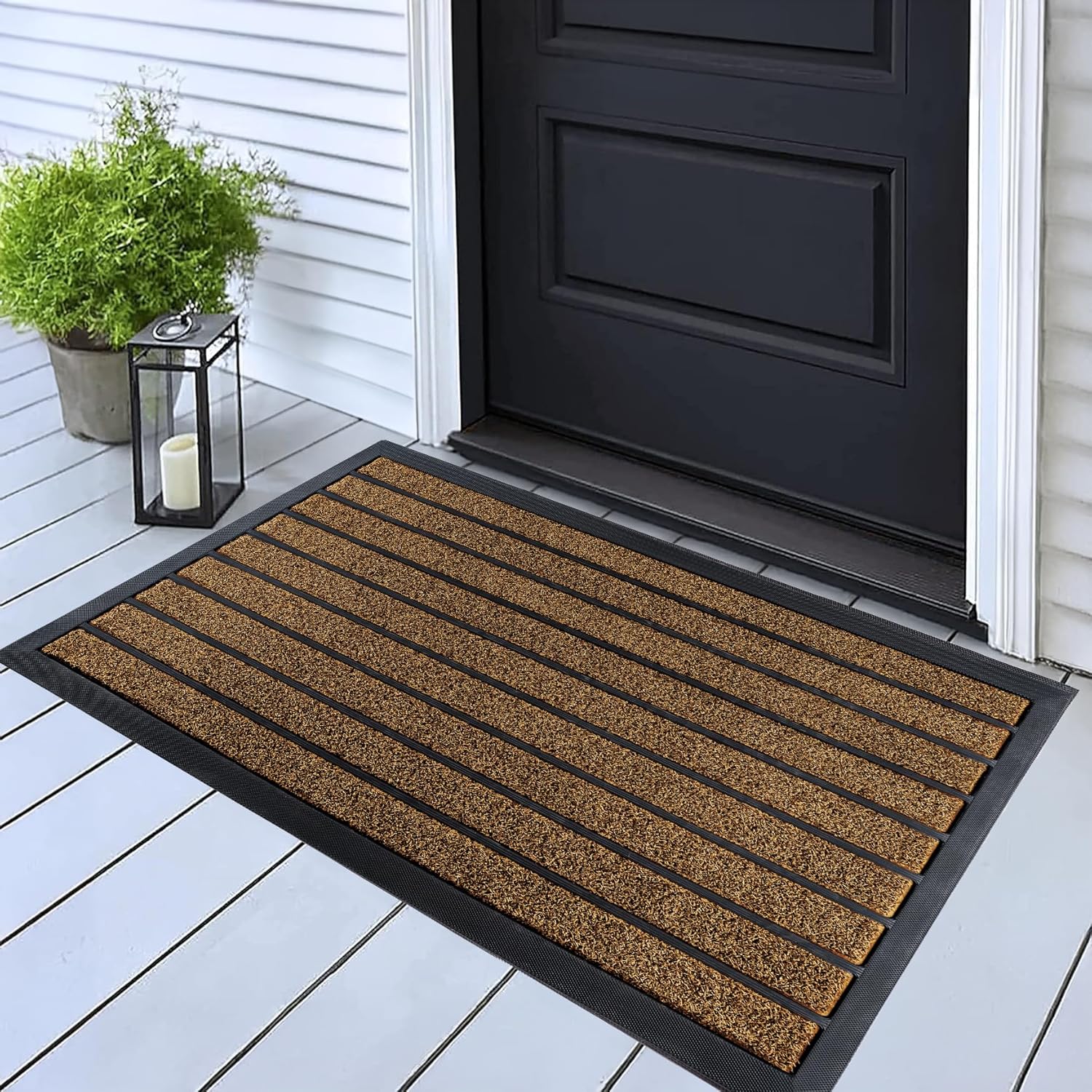 Dirt-Trapping Outdoor Doormat, 30 x 17 inch, Brown