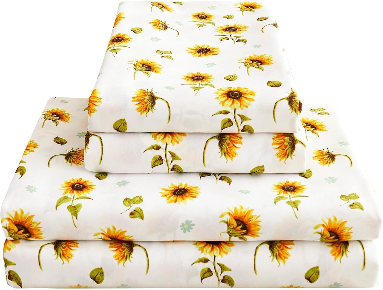 Floral Printed Queen Sheet Set, 4 Pieces, Purple