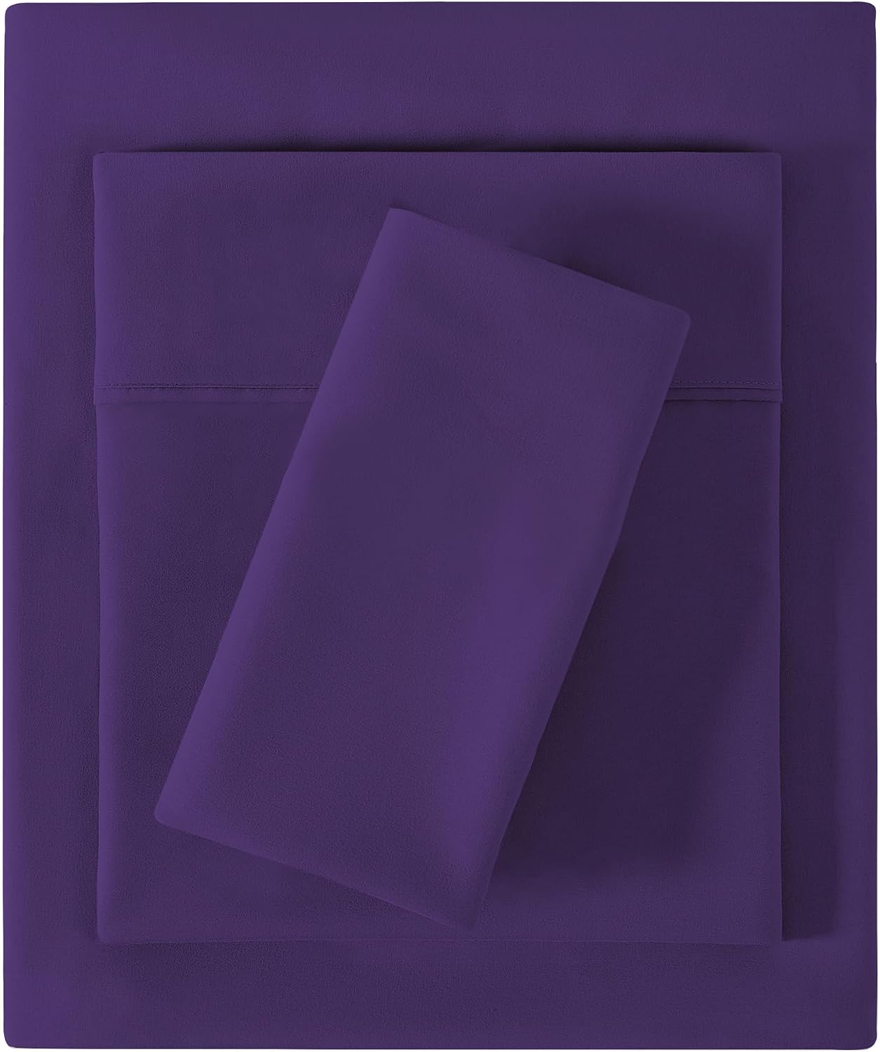Floral Printed Queen Sheet Set, 4 Pieces, Purple