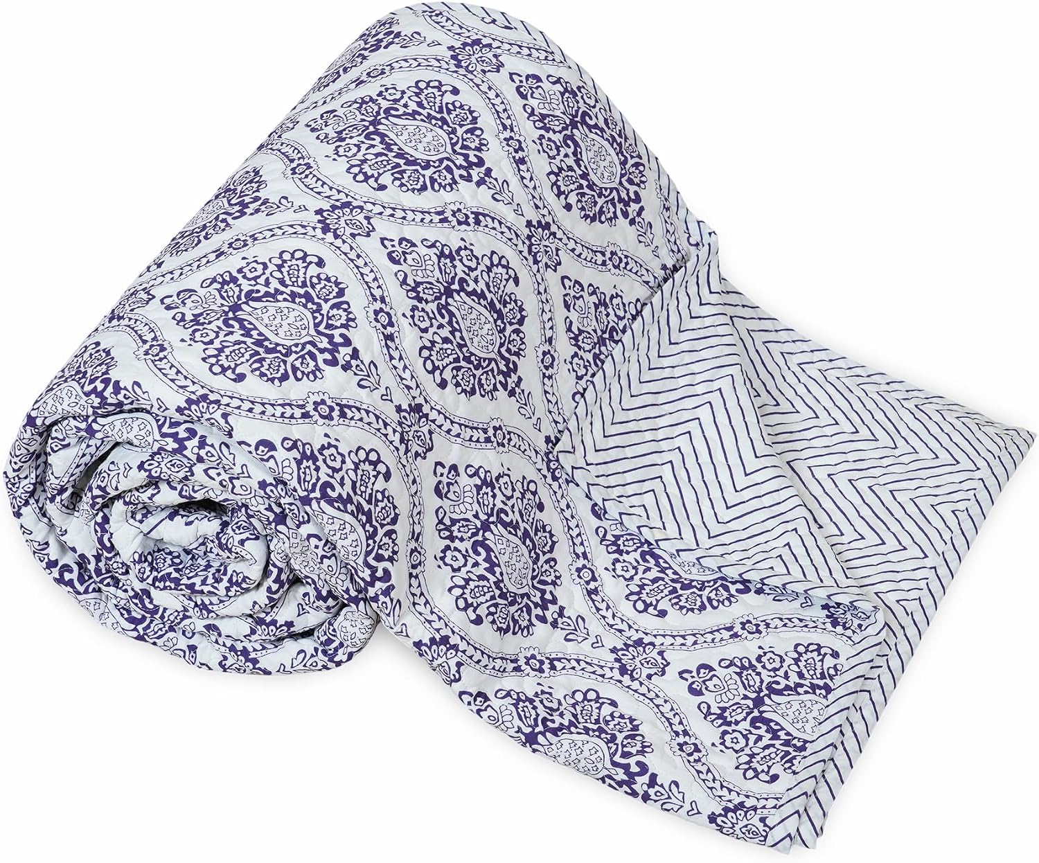 Handmade Cotton Quilted AC Dohar with Two Pillow Covers