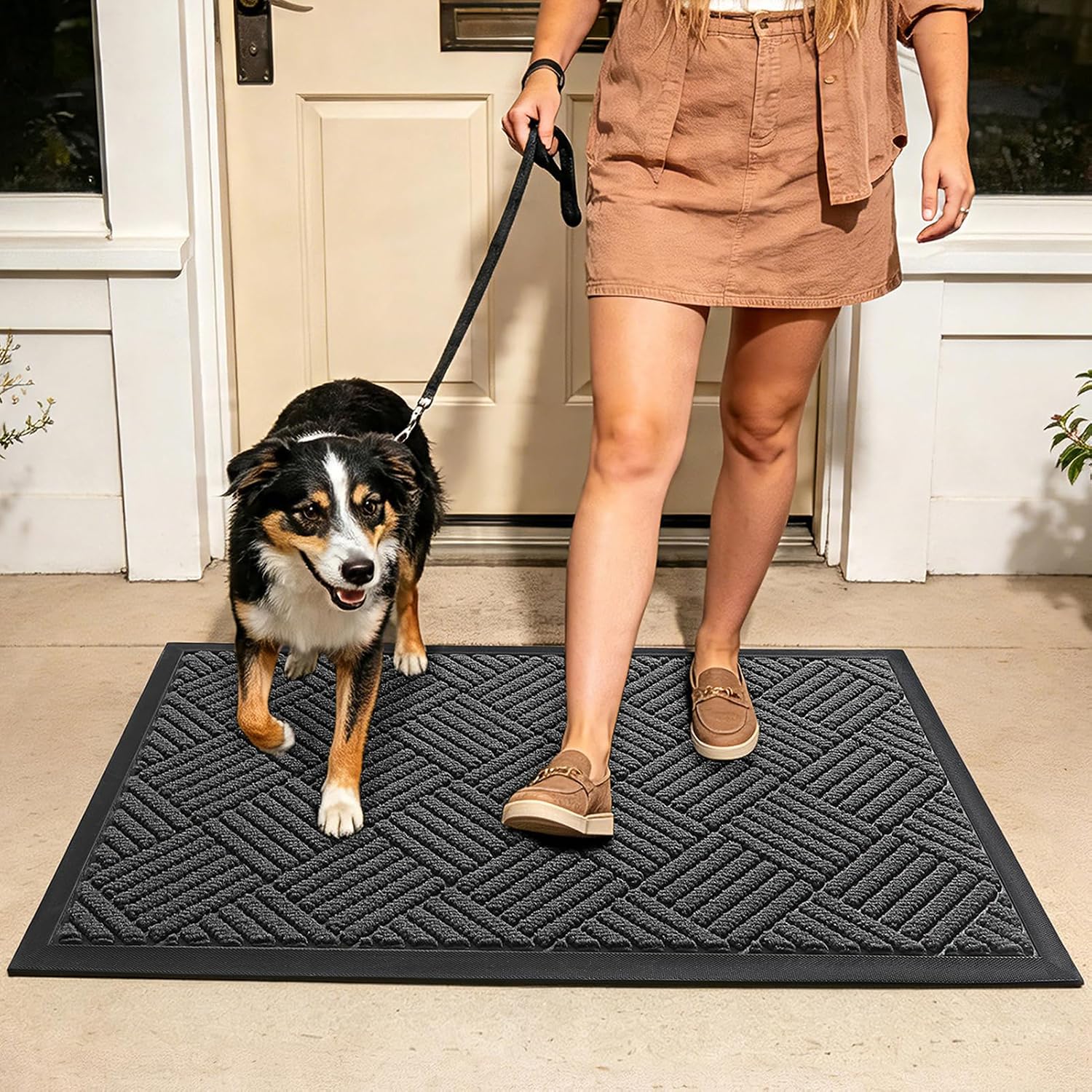 Heavy-Duty Waterproof Doormat, 29.5 x 17 inch, Grey