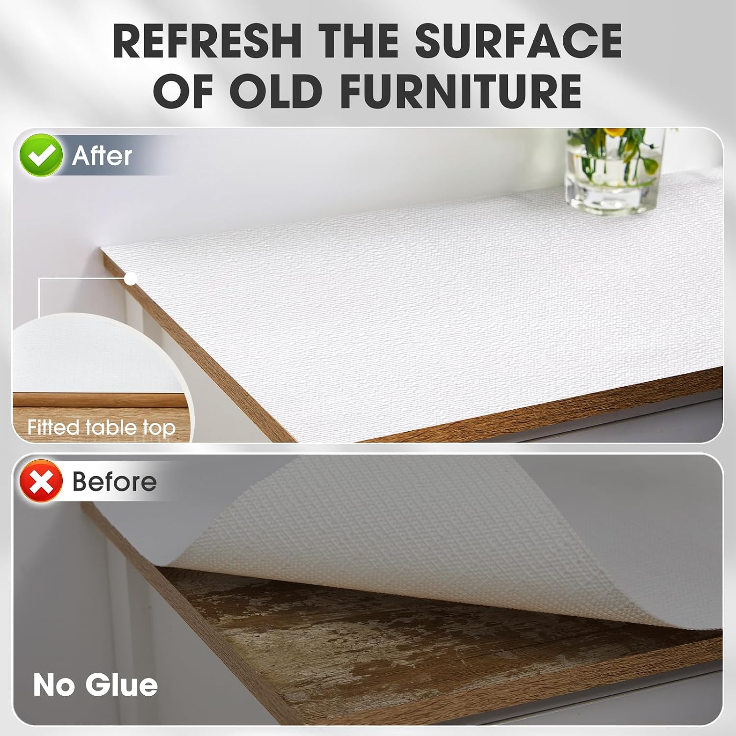 Non-Adhesive Drawer and Shelf Liner, 12 inch x 10 ft, White