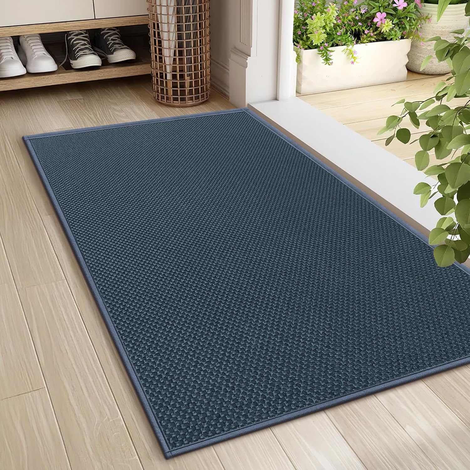 Non-Slip Indoor Doormat with Rubber Backing, 17 x 29 inch