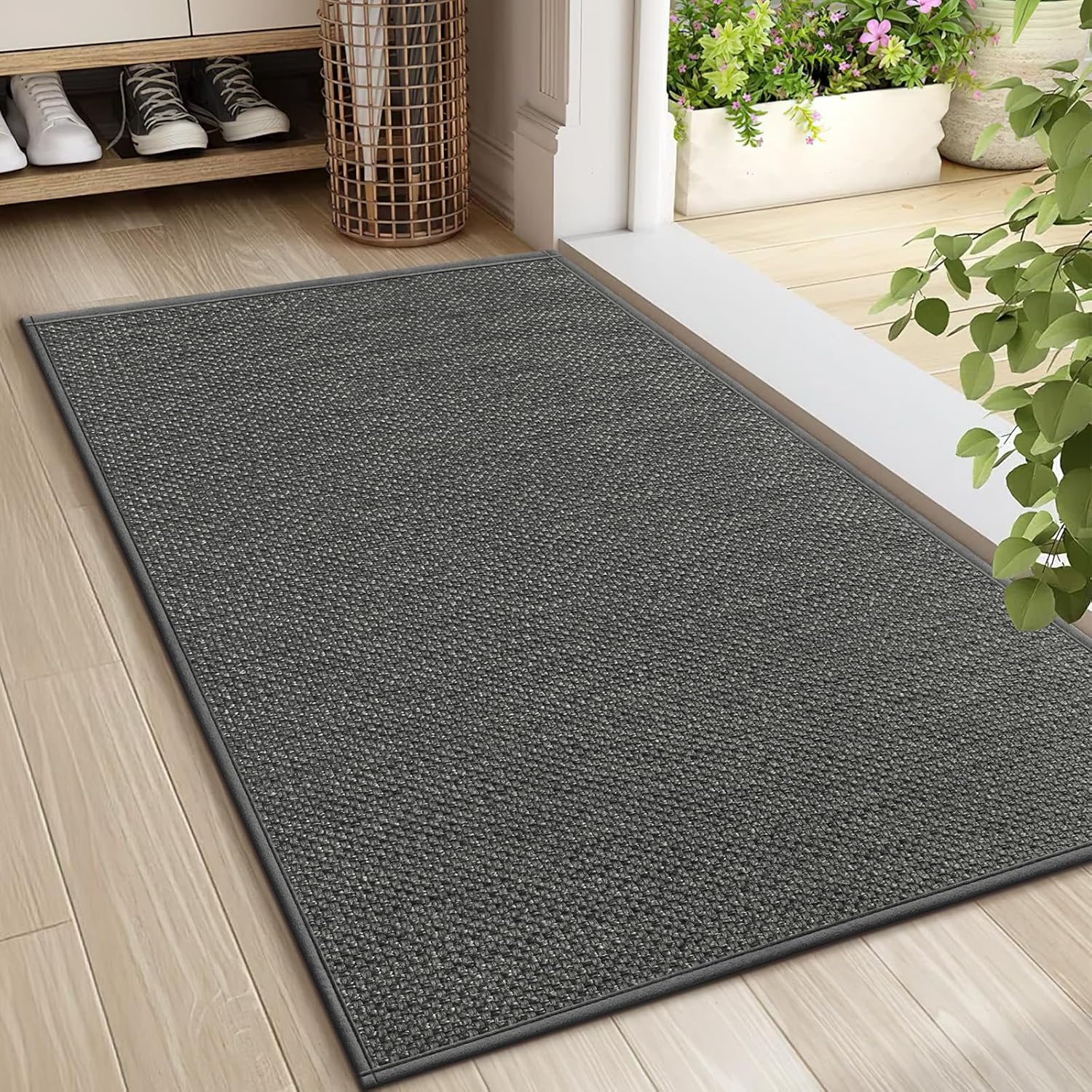 Non-Slip Indoor Doormat with Rubber Backing, 17 x 29 inch