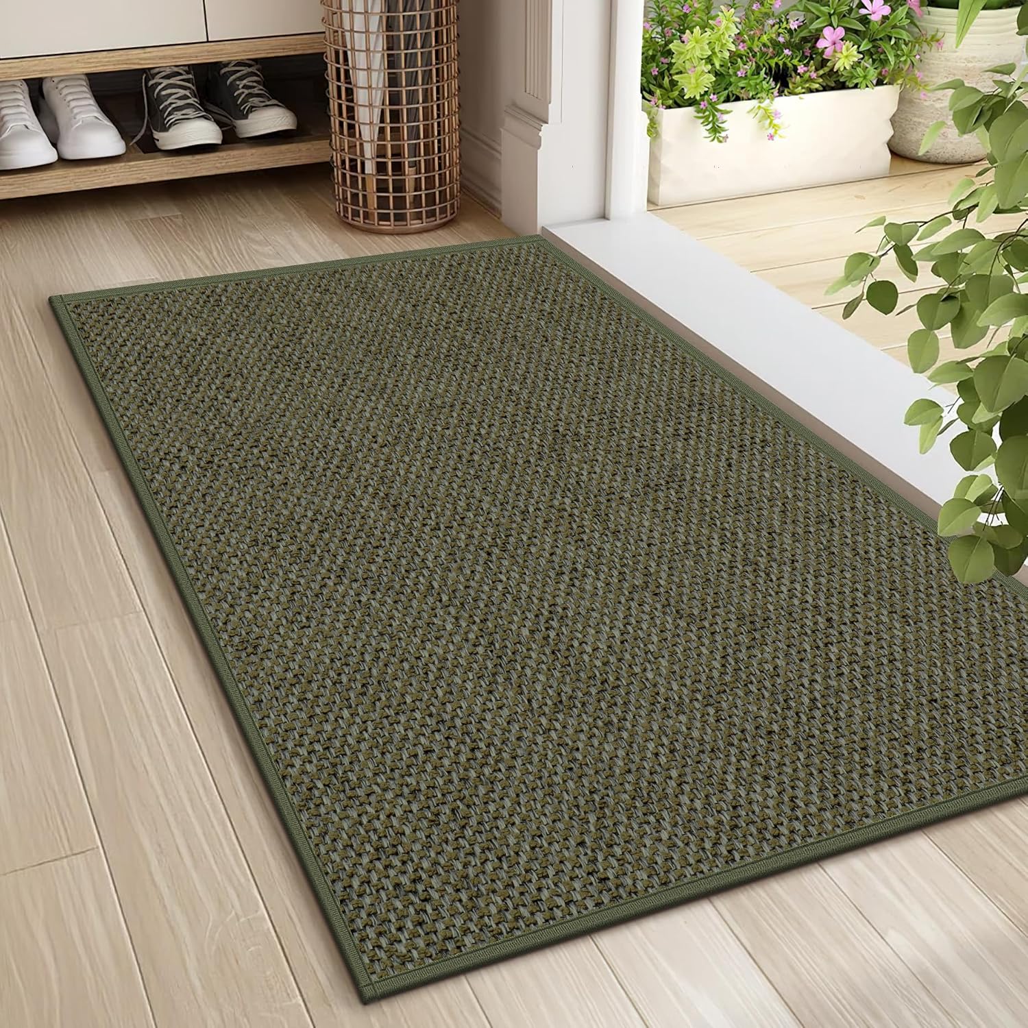 Non-Slip Indoor Doormat with Rubber Backing, 17 x 29 inch