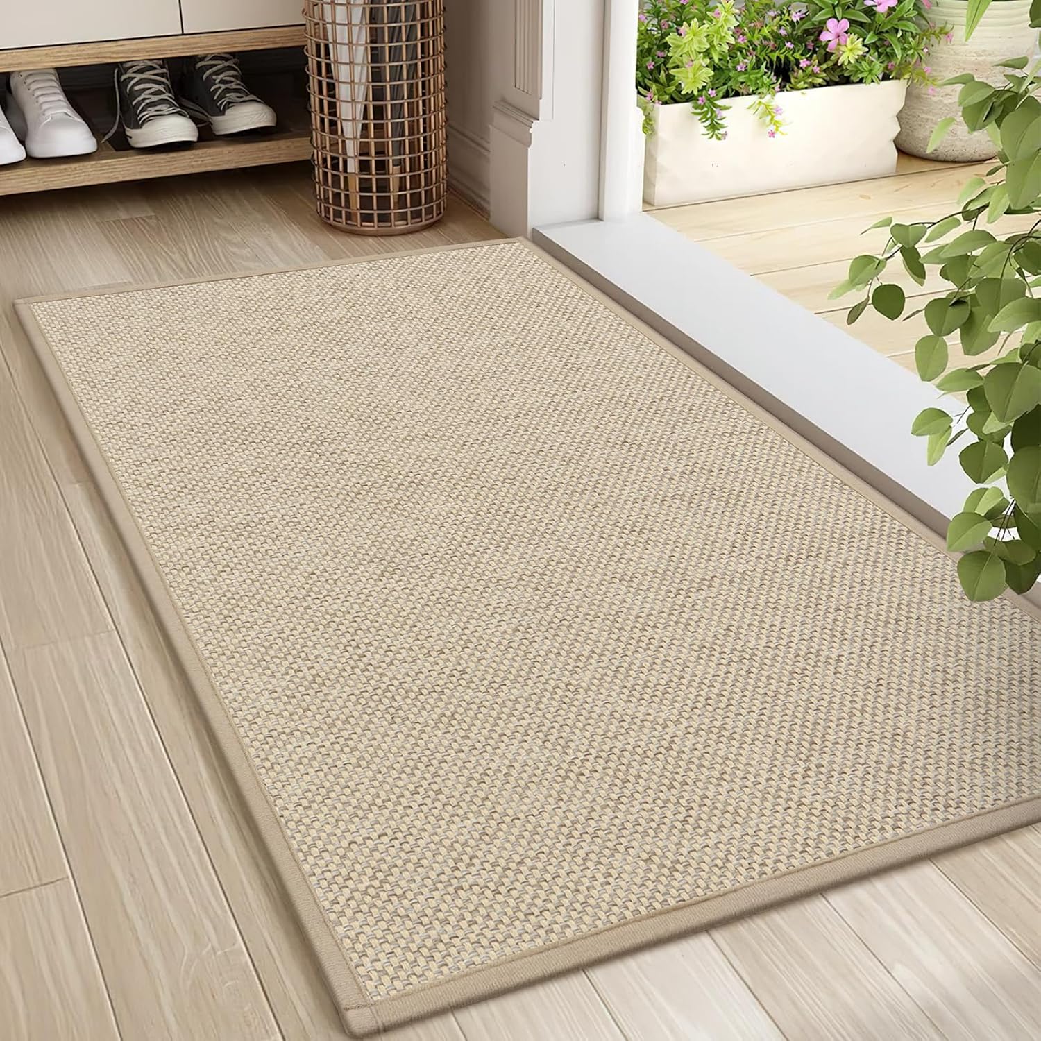 Non-Slip Indoor Doormat with Rubber Backing, 17 x 29 inch