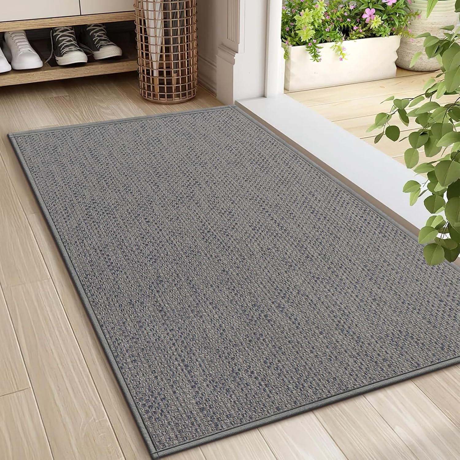 Non-Slip Indoor Doormat with Rubber Backing, 17 x 29 inch