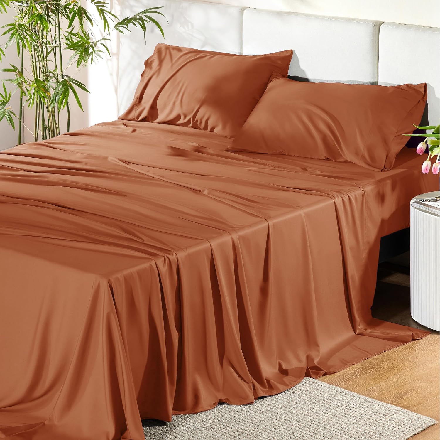Rayon-from-Bamboo King Sheet Set, Cooling Weave
