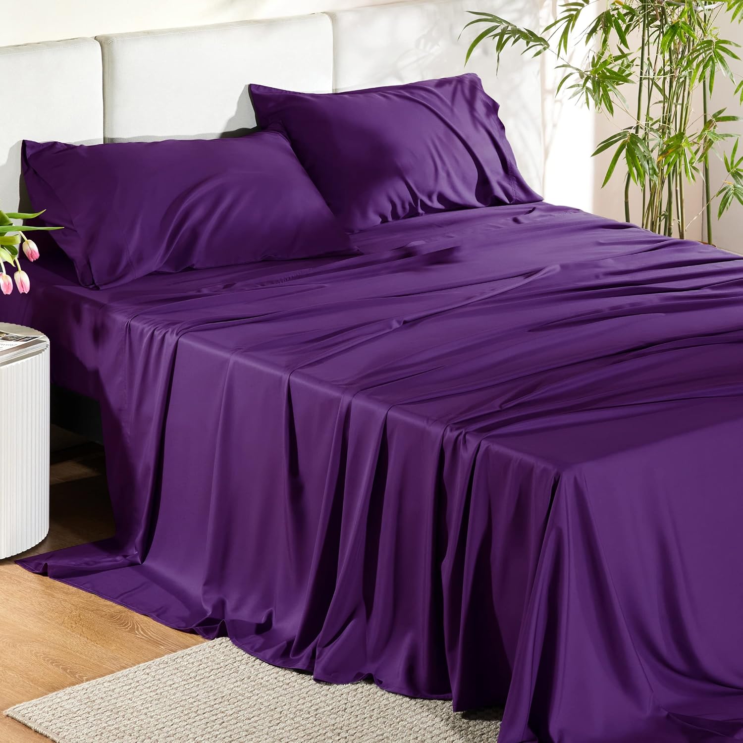Rayon-from-Bamboo King Sheet Set, Cooling Weave