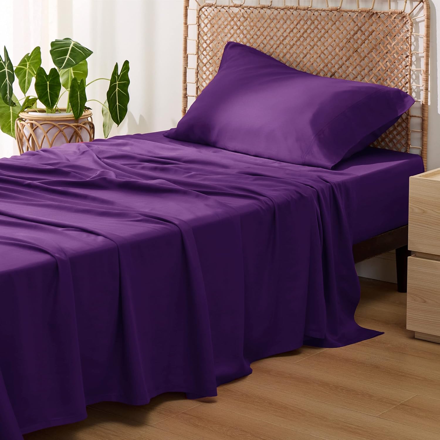 Rayon-from-Bamboo King Sheet Set, Cooling Weave