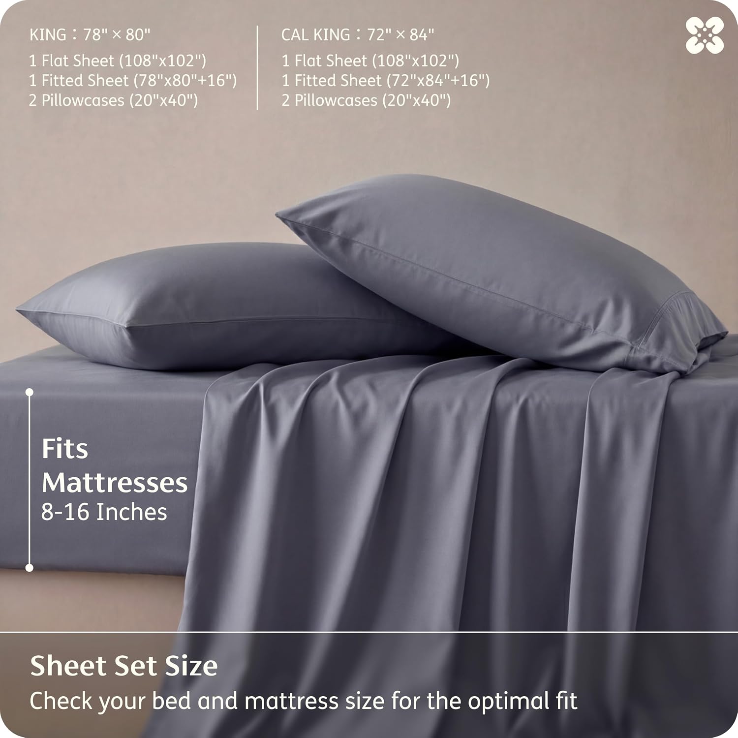 Rayon-from-Bamboo King Sheet Set, Cooling Weave
