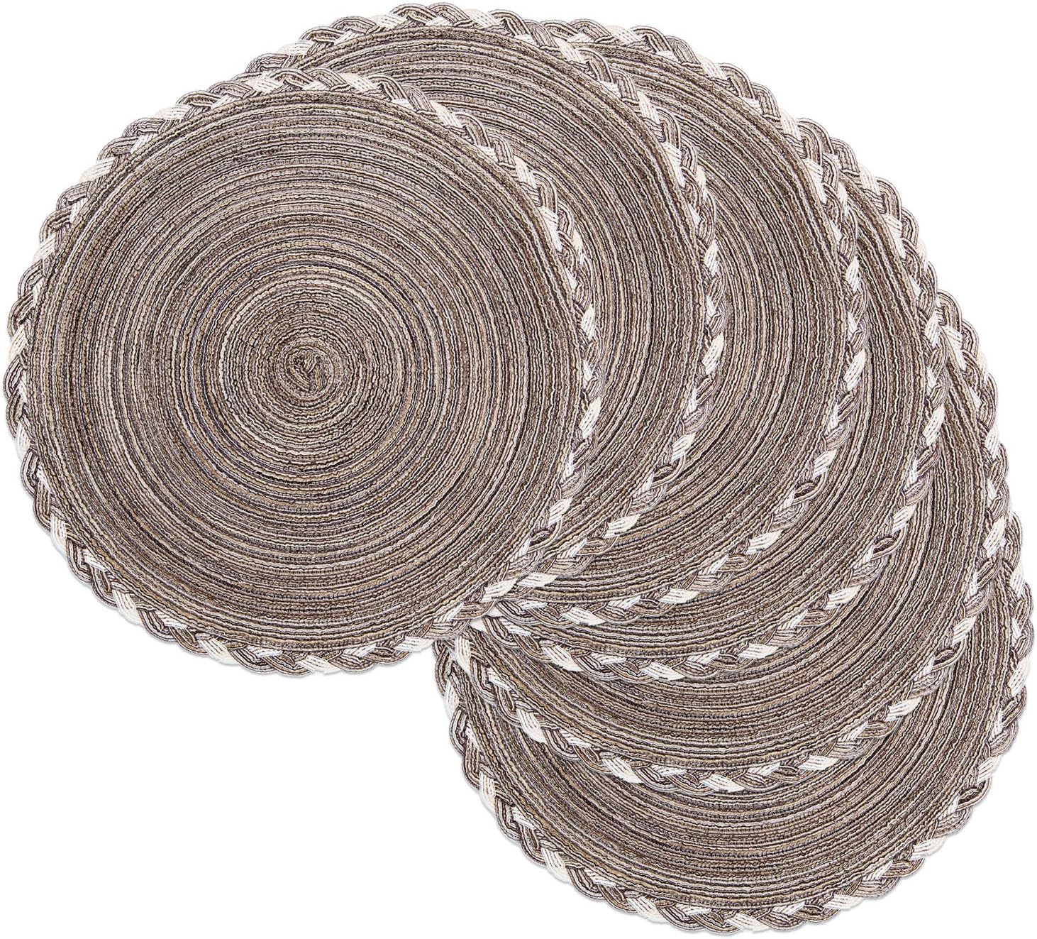 Round Braided Placemats, 15 inch, Set of 4