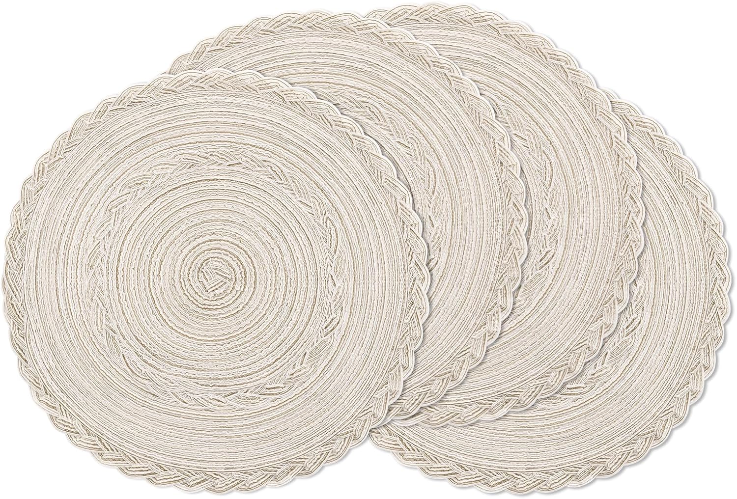 Round Braided Placemats, 15 inch, Set of 4
