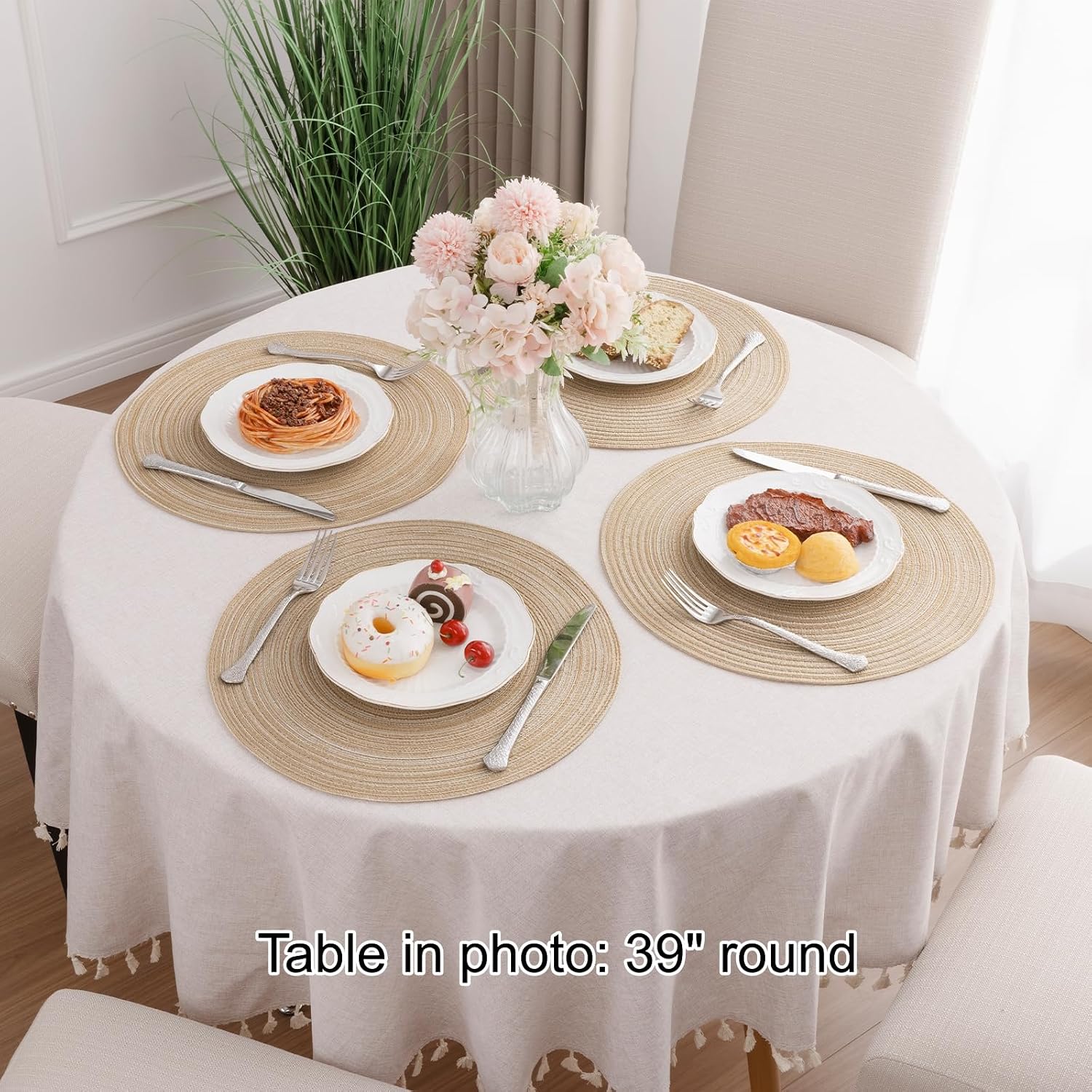 Round Braided Placemats, 15 inch, Set of 4