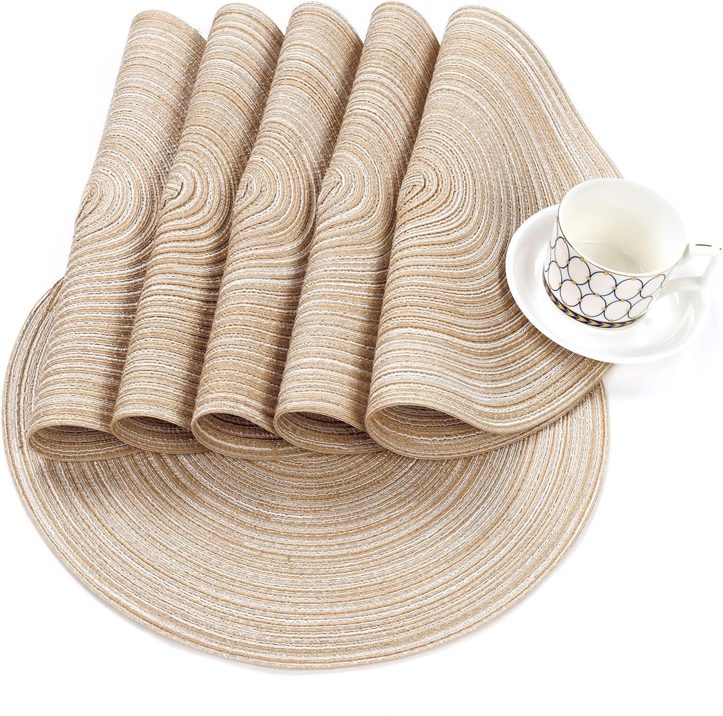 Round Braided Placemats, 15 inch, Set of 4