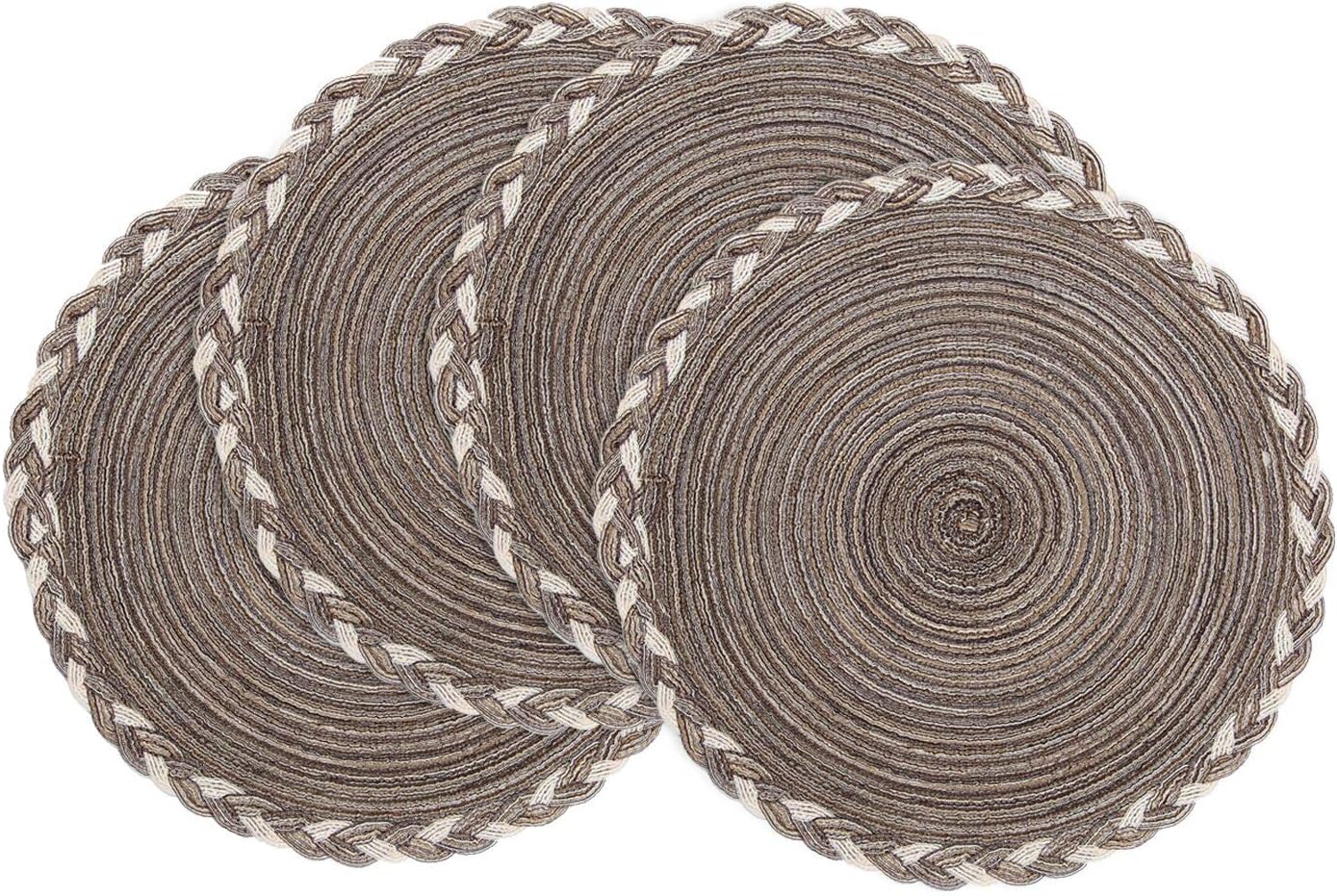 Round Braided Placemats, 15 inch, Set of 4