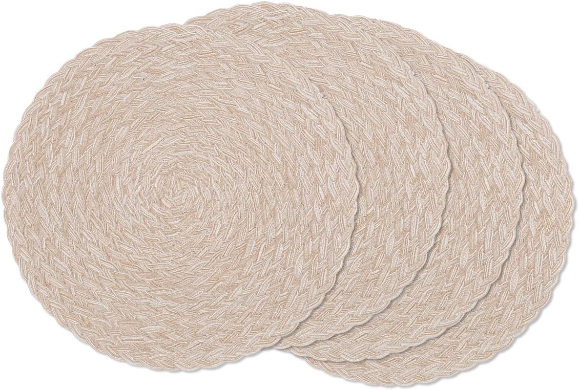 Round Braided Placemats, 15 inch, Set of 4