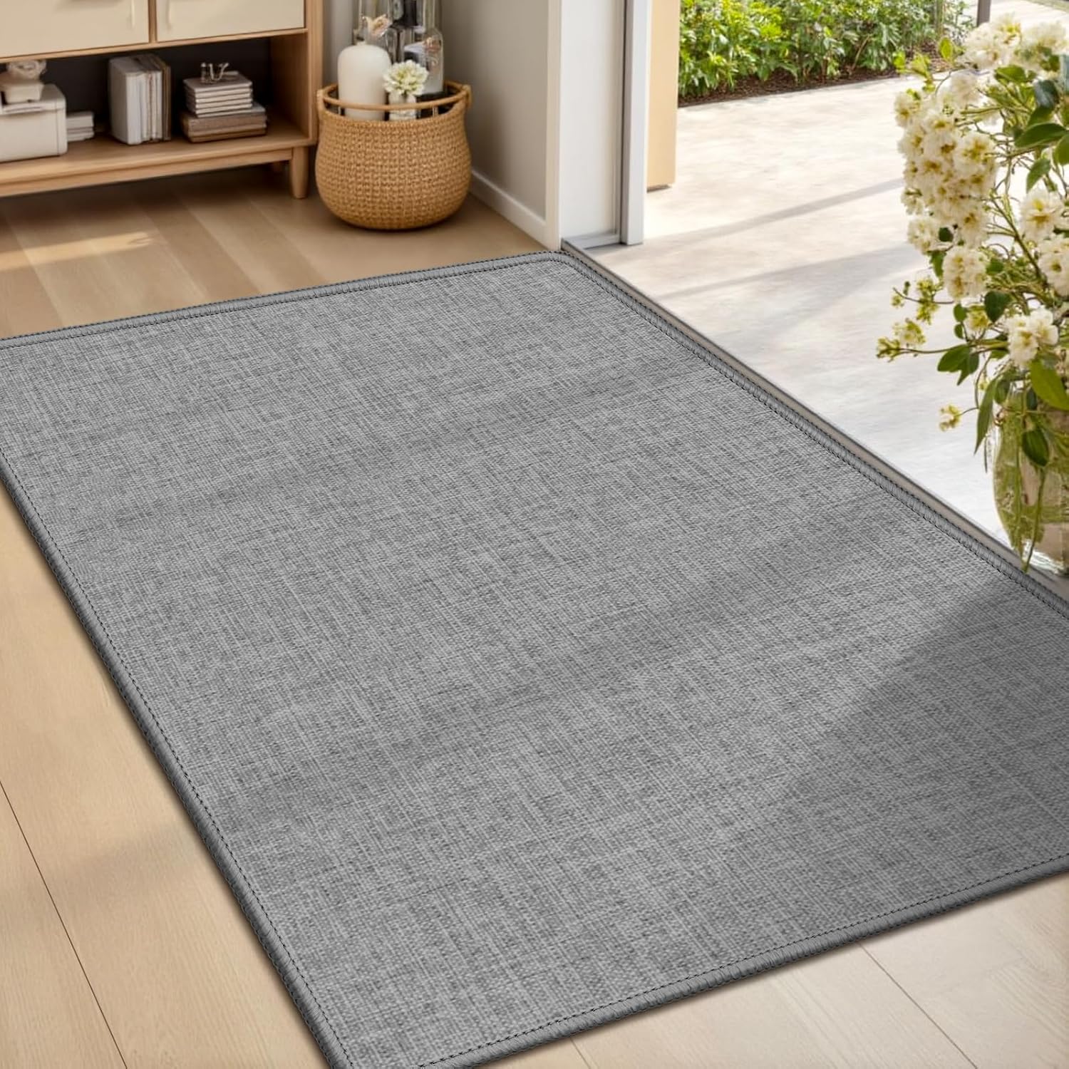 Ultra-Thin Indoor Doormat, 17 x 29 inch, Khaki