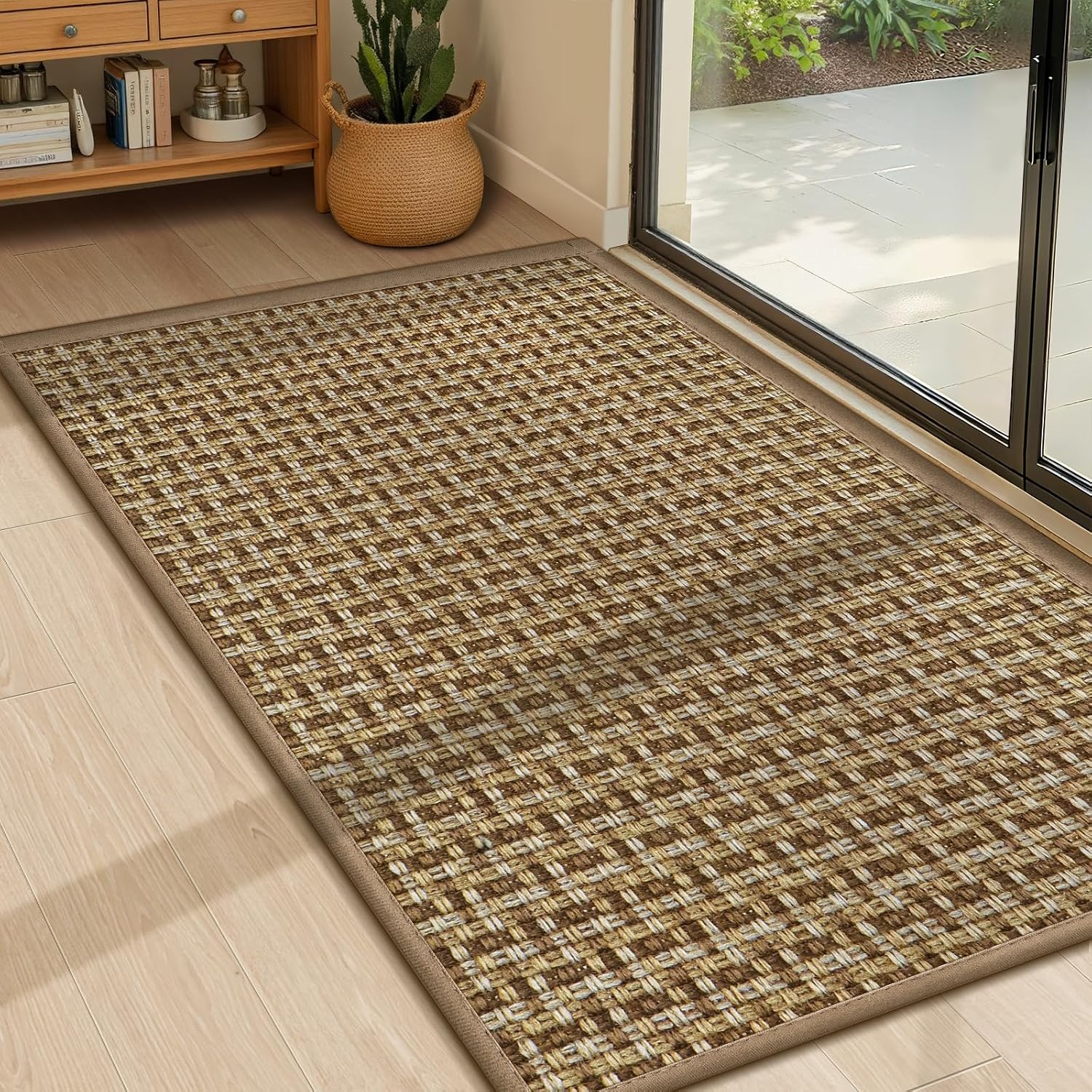 Ultra-Thin Indoor Doormat, 17 x 29 inch, Khaki