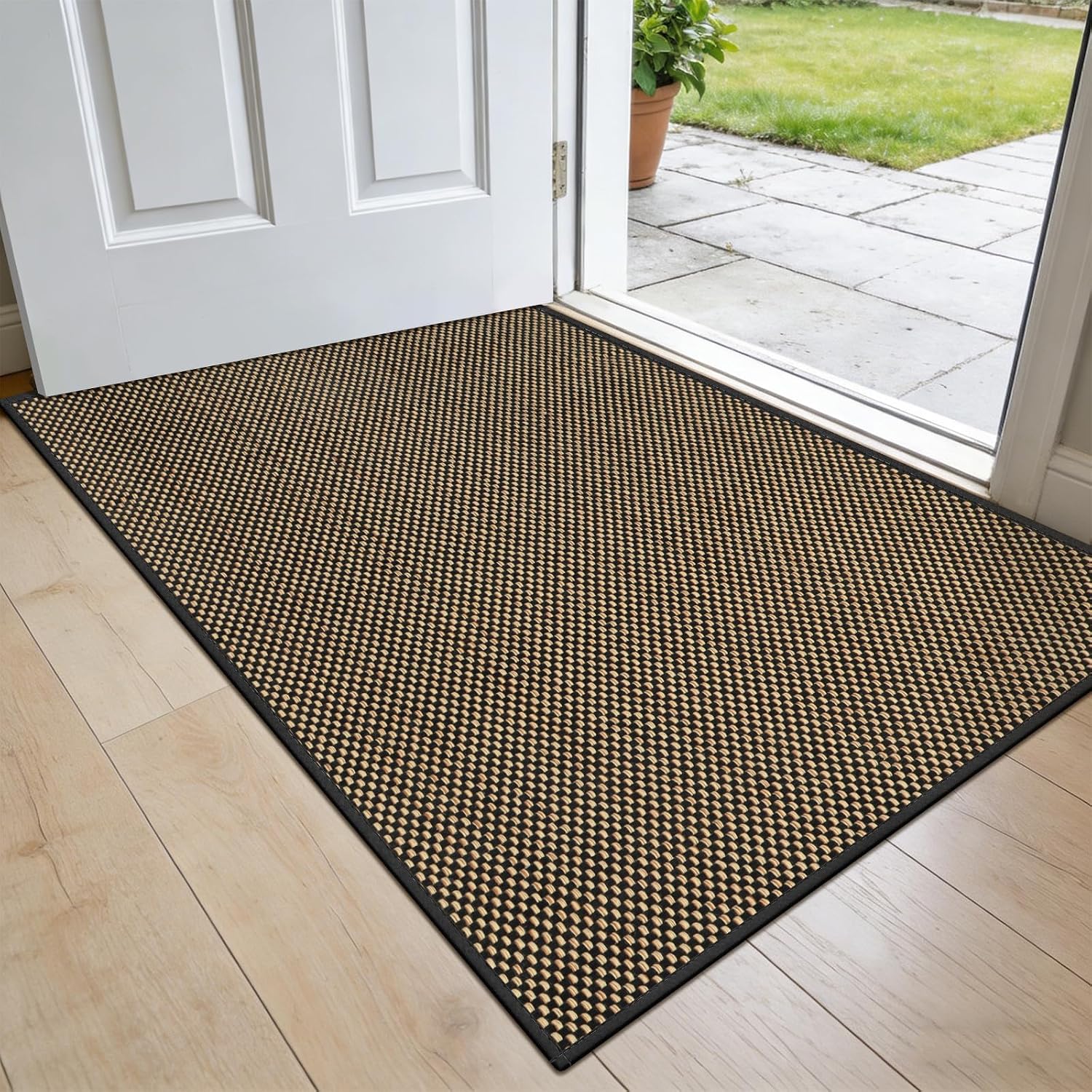 Ultra-Thin Indoor Doormat, 17 x 29 inch, Khaki