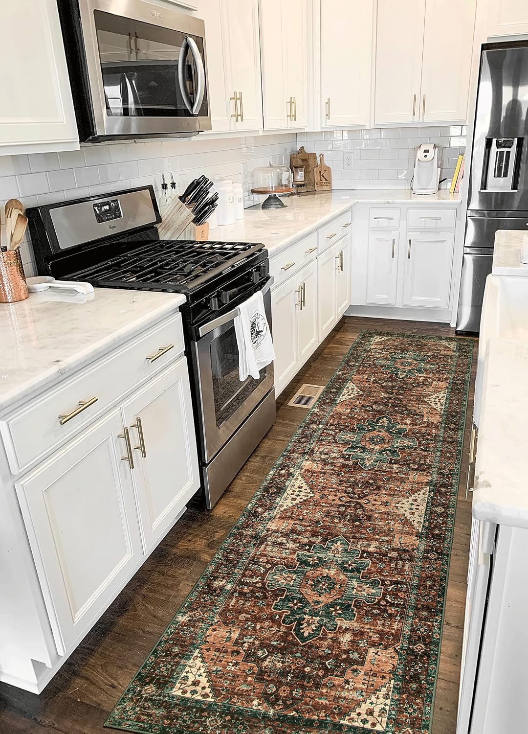 Ultra-Thin Washable Vintage Area Rug, 5 x 7 ft