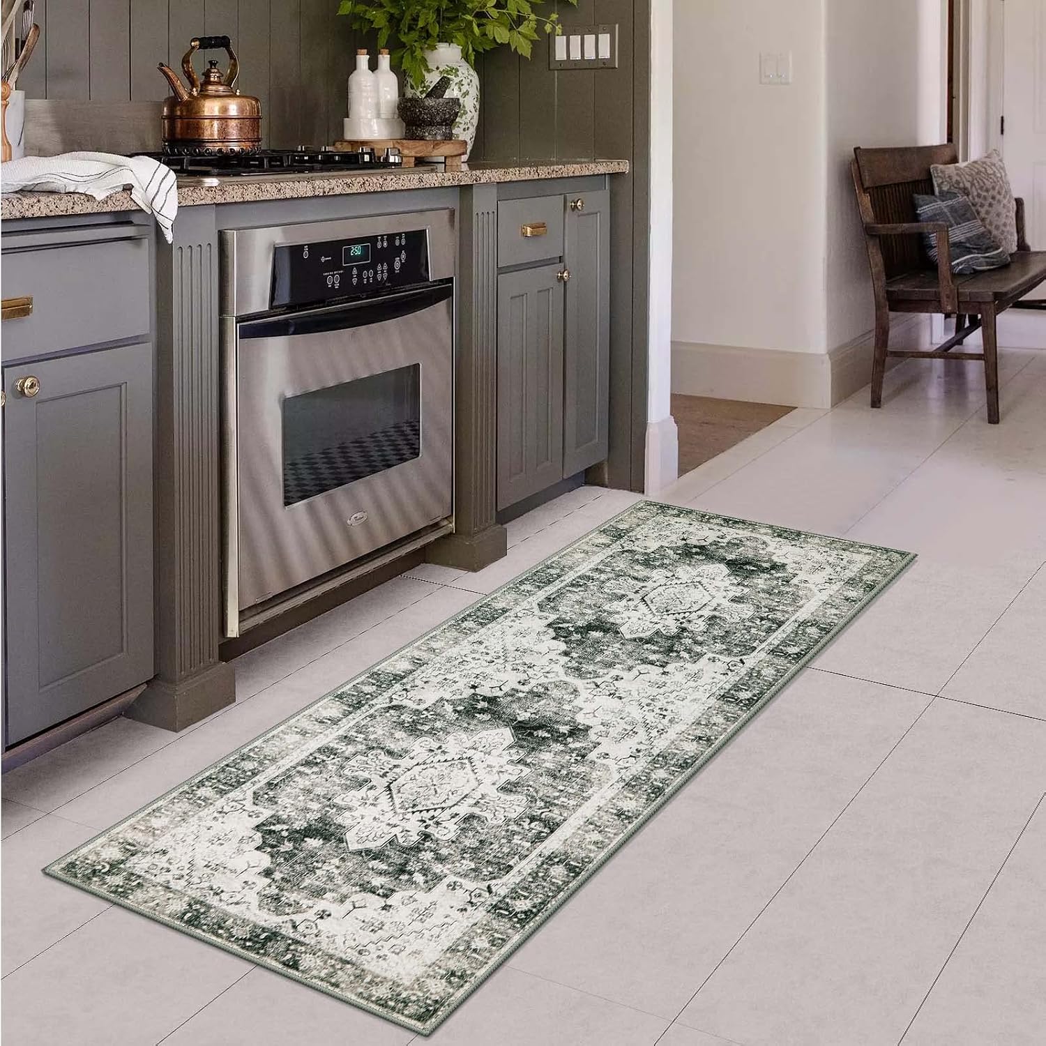 Ultra-Thin Washable Vintage Area Rug, 5 x 7 ft