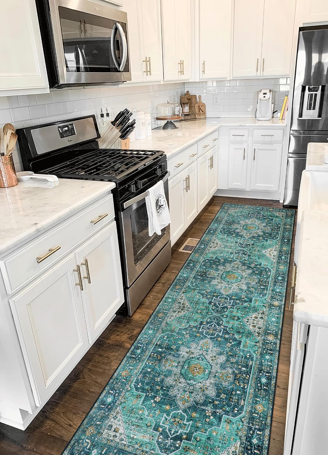 Ultra-Thin Washable Vintage Area Rug, 5 x 7 ft