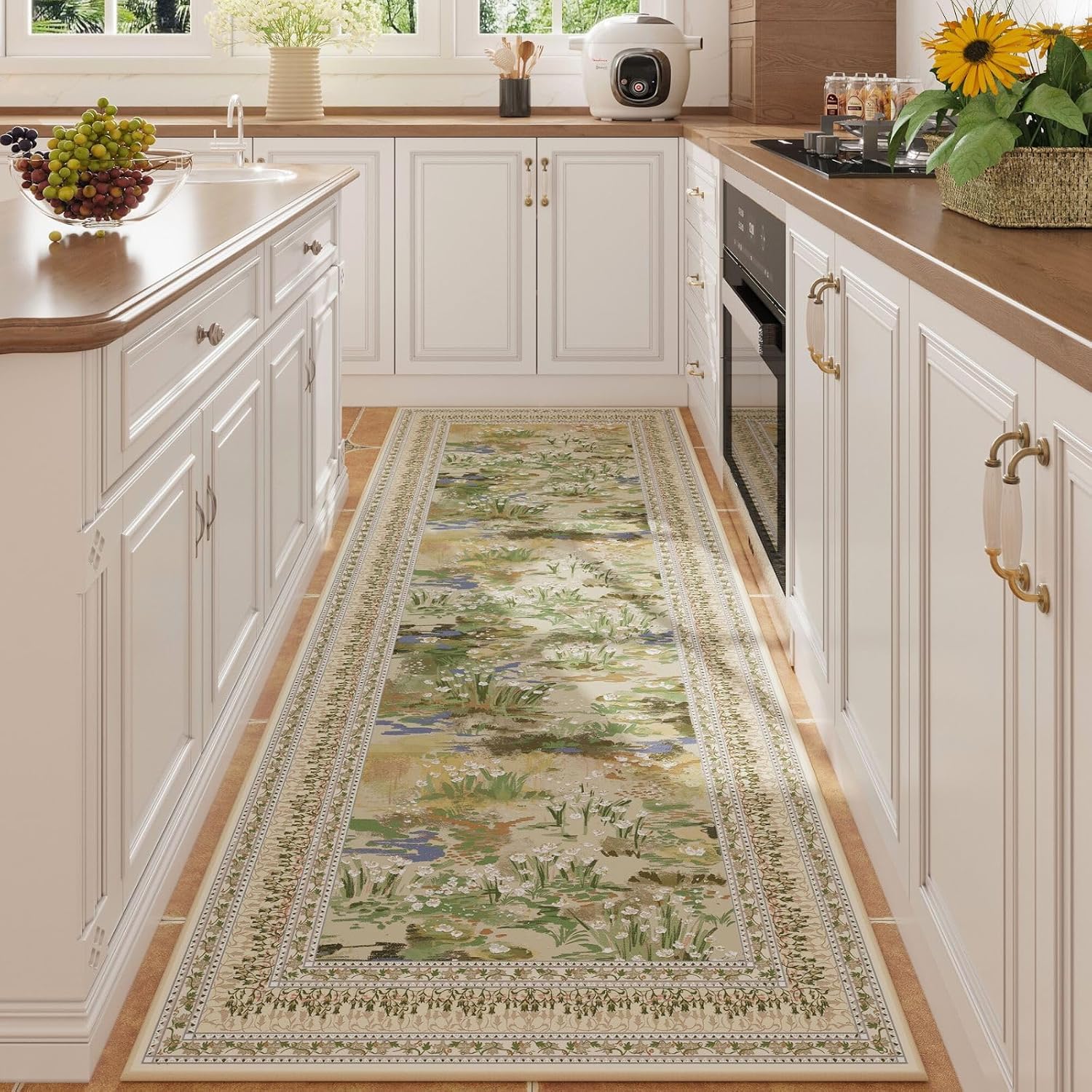 Washable Vintage-Style Area Rug, 5 x 7 ft