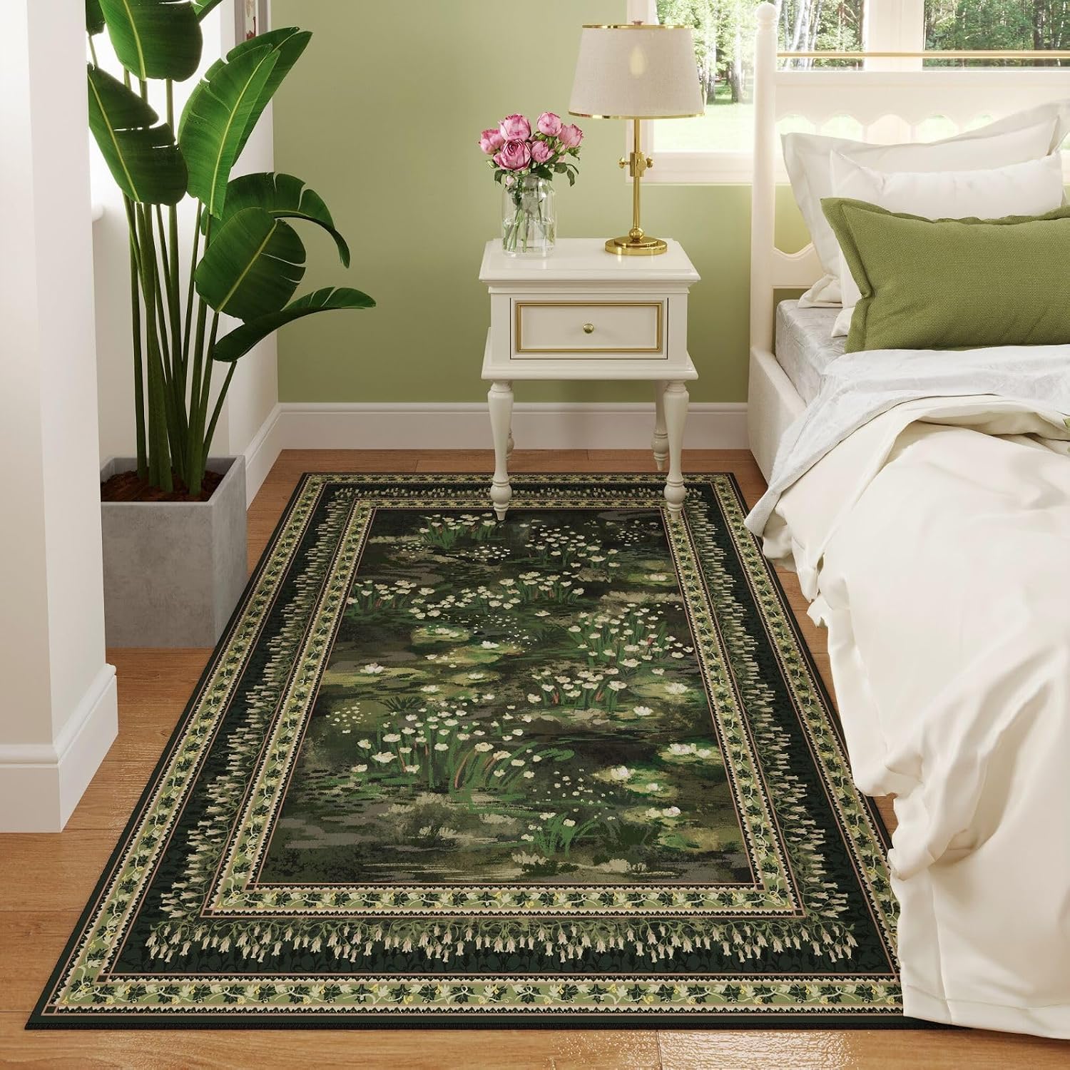 Washable Vintage-Style Area Rug, 5 x 7 ft