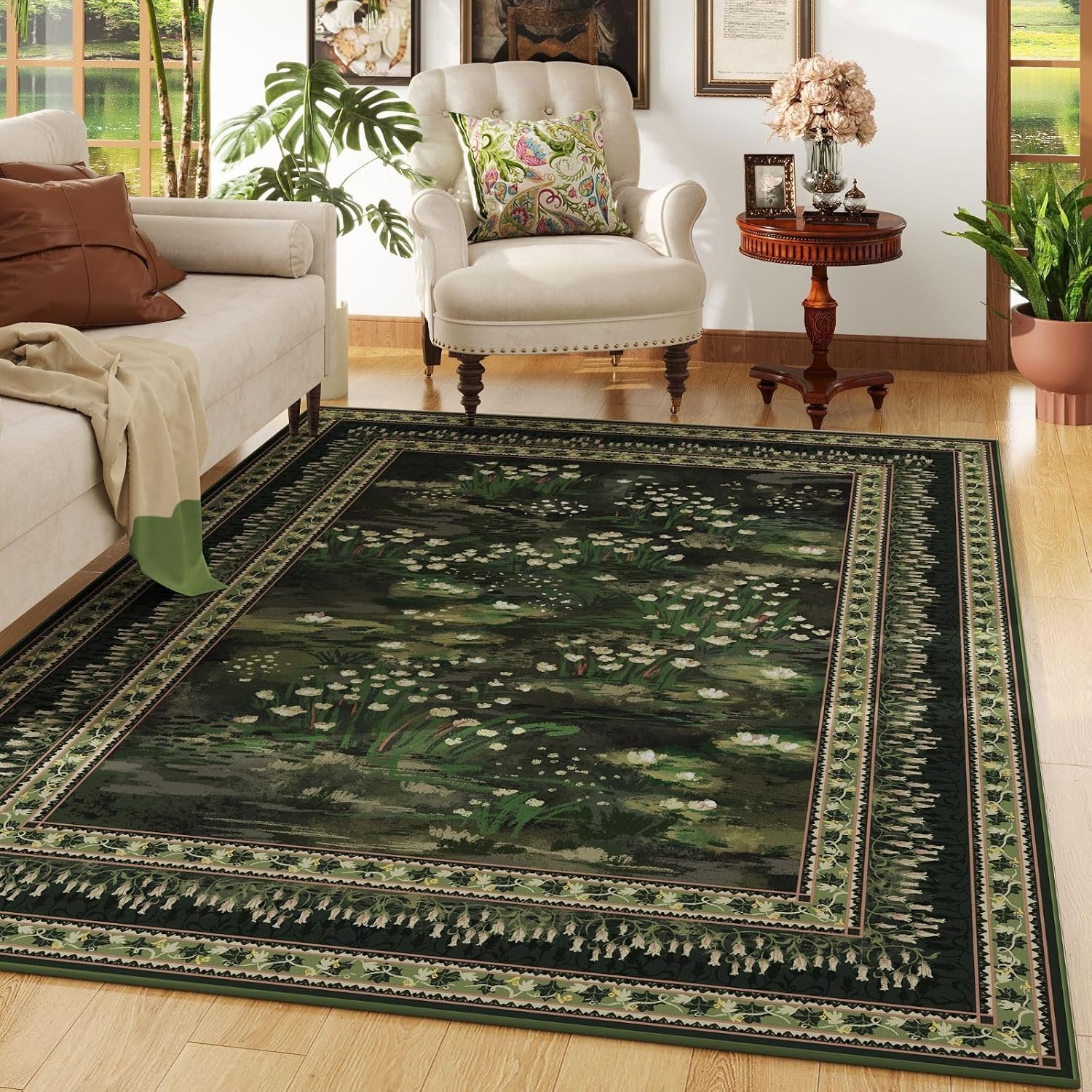 Washable Vintage-Style Area Rug, 5 x 7 ft