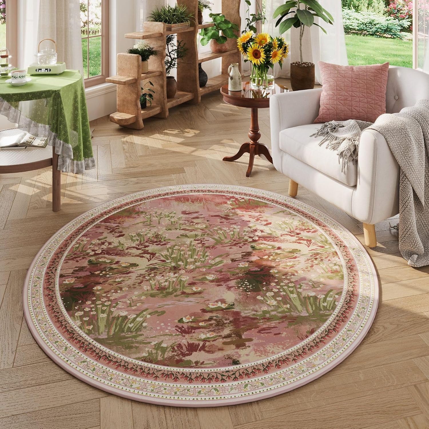 Washable Vintage-Style Area Rug, 5 x 7 ft