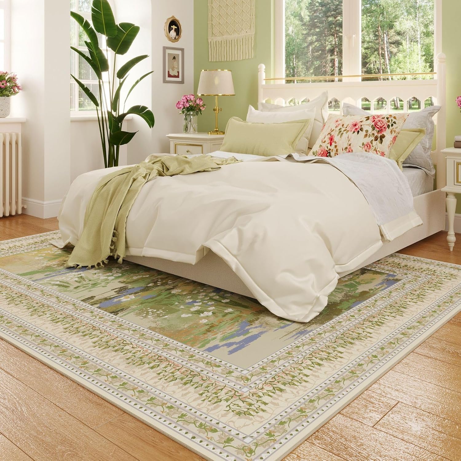 Washable Vintage-Style Area Rug, 5 x 7 ft