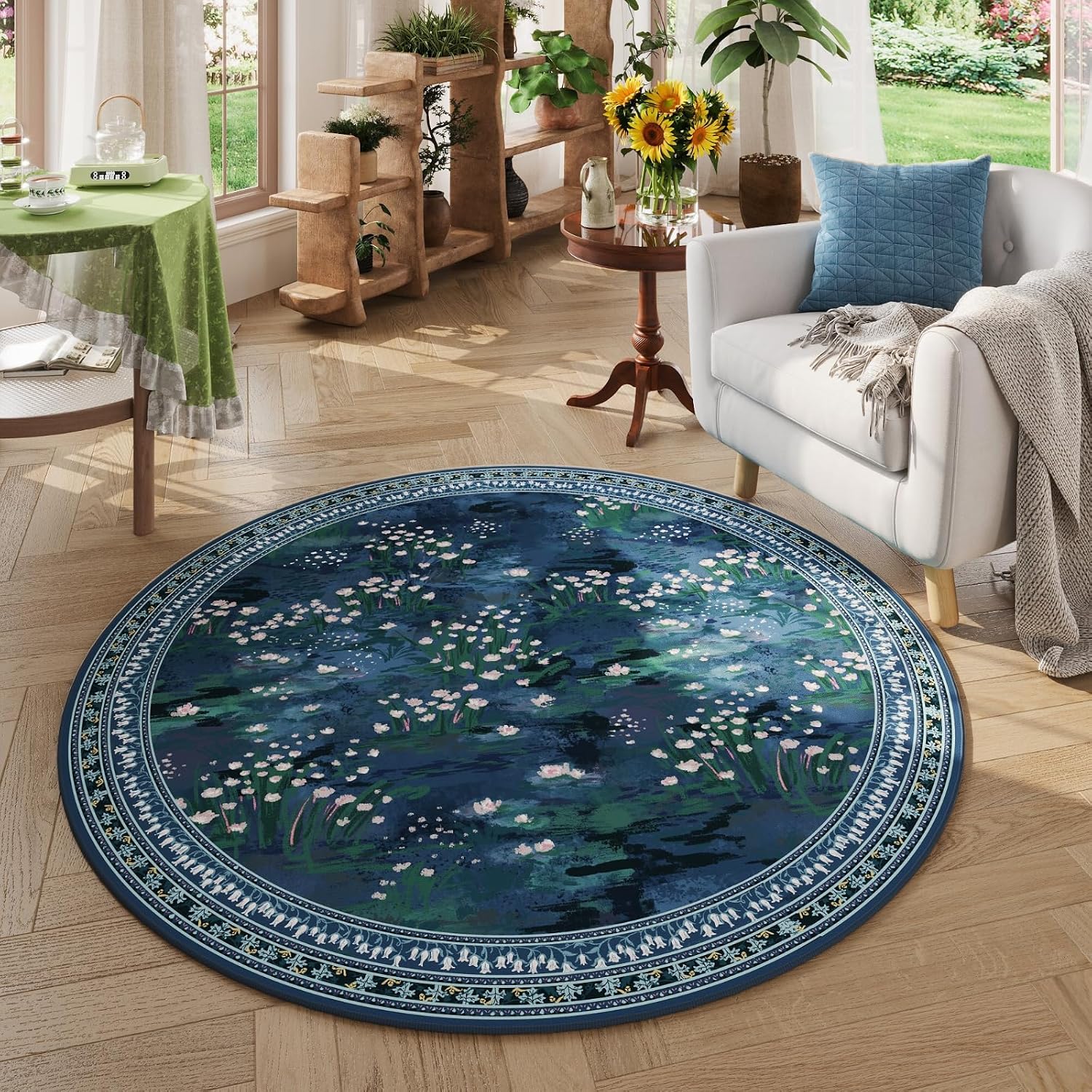 Washable Vintage-Style Area Rug, 5 x 7 ft