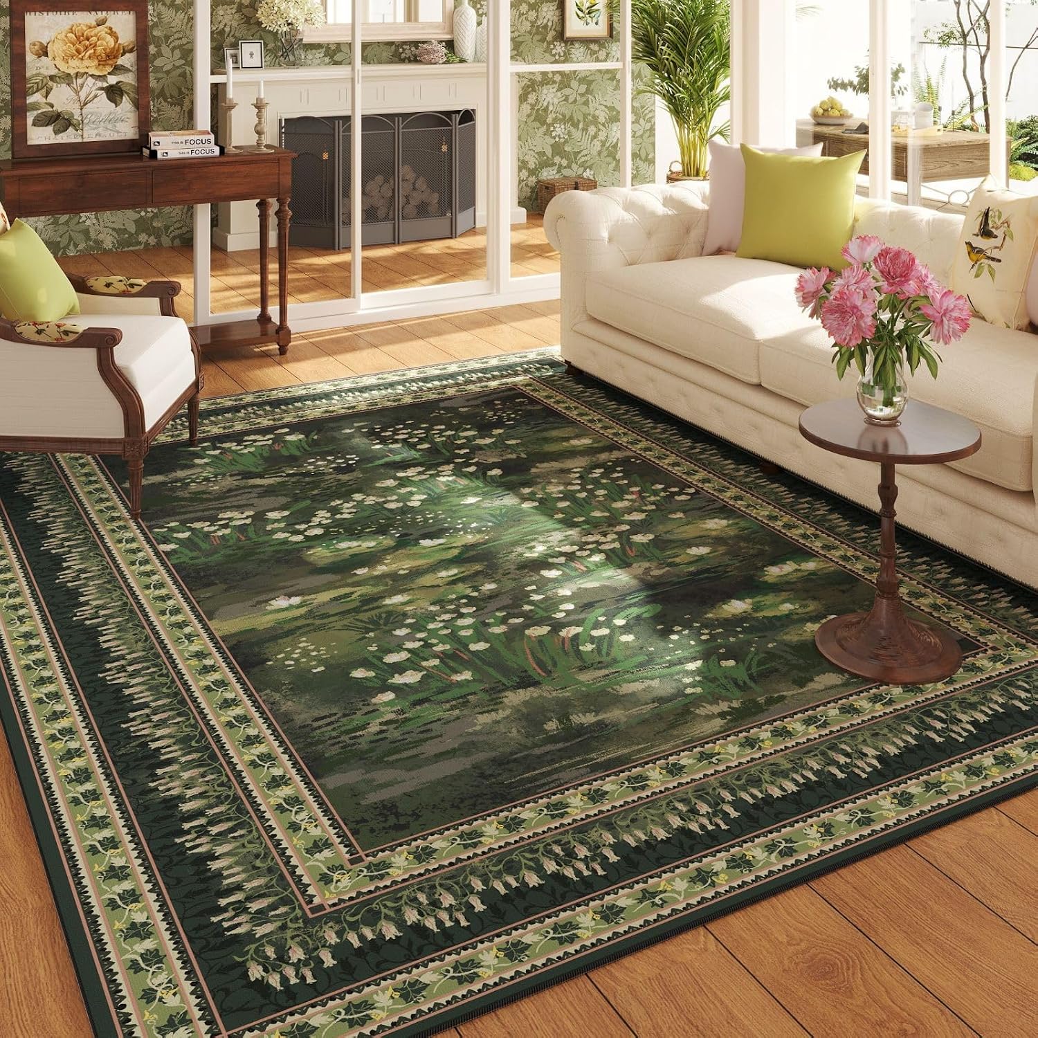 Washable Vintage-Style Area Rug, 5 x 7 ft