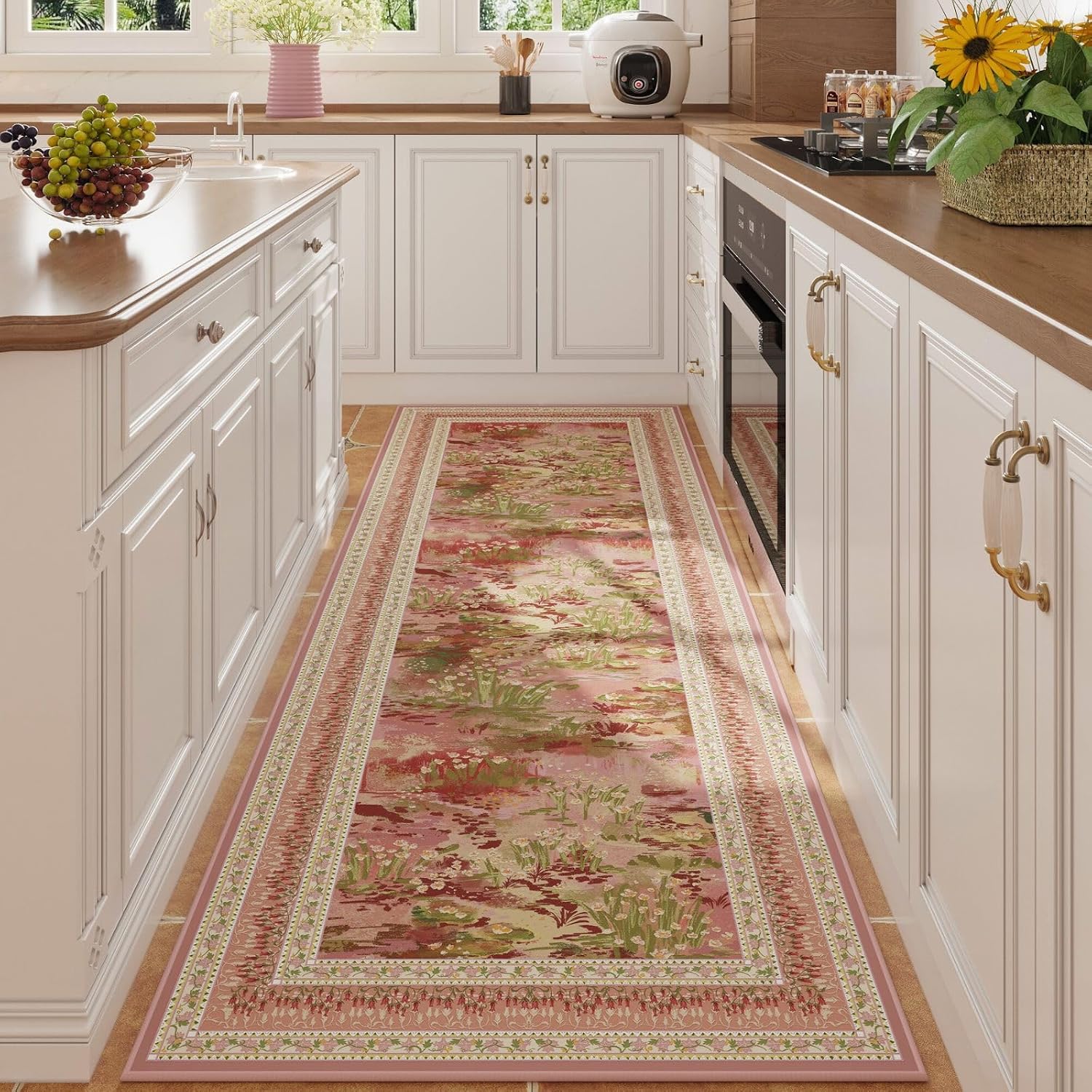 Washable Vintage-Style Area Rug, 5 x 7 ft